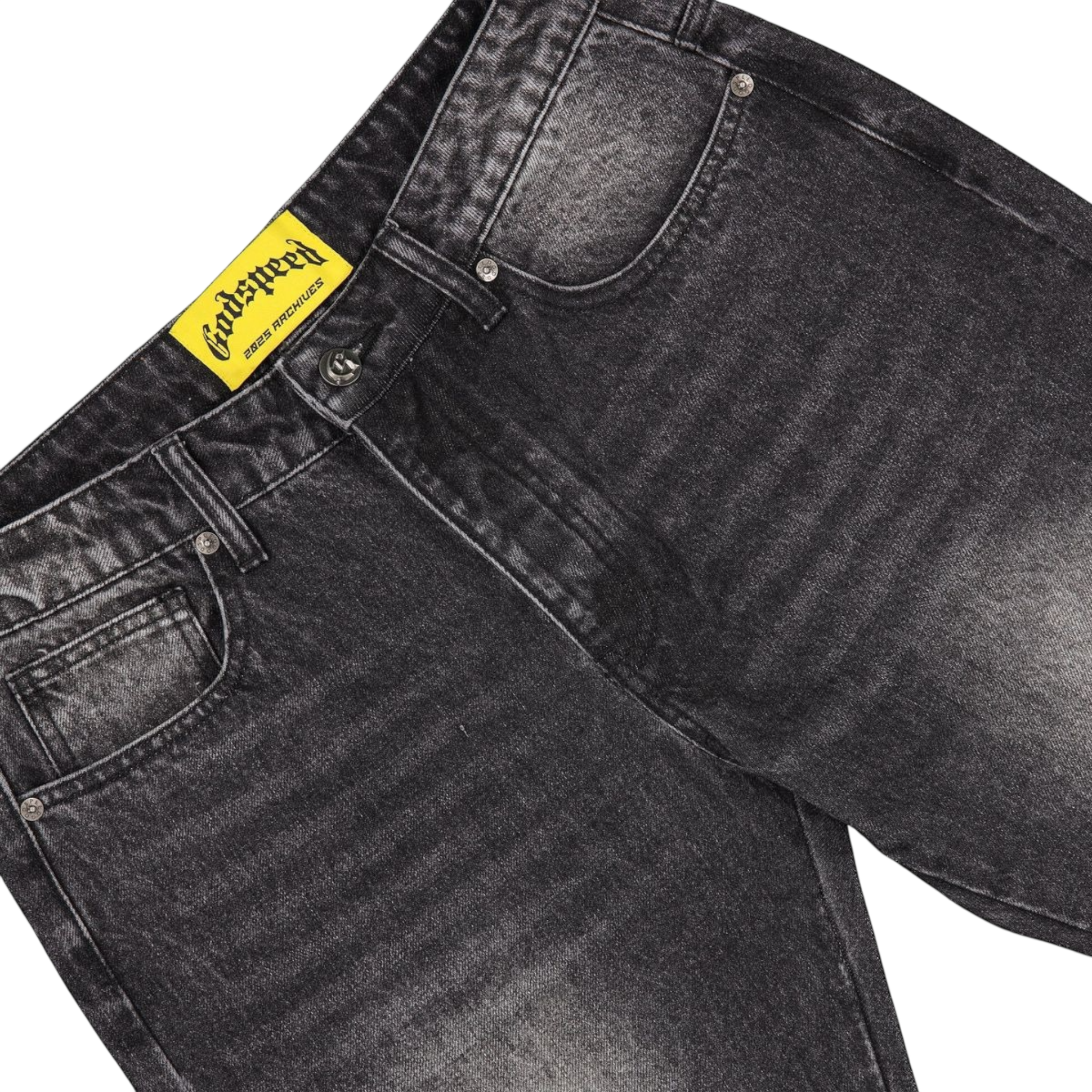 Godspeed OG Logo Flared Denim Stitched (Grey Wash)