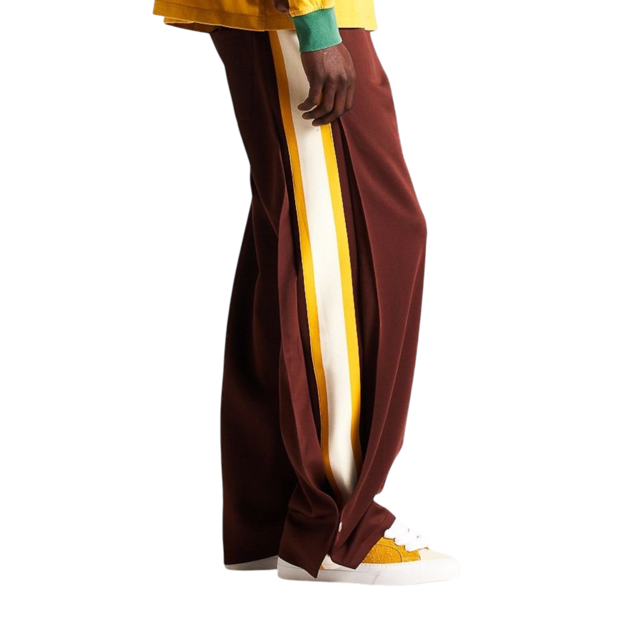 Diet Starts Monday Striped Snap Pant - Brown/Yellow