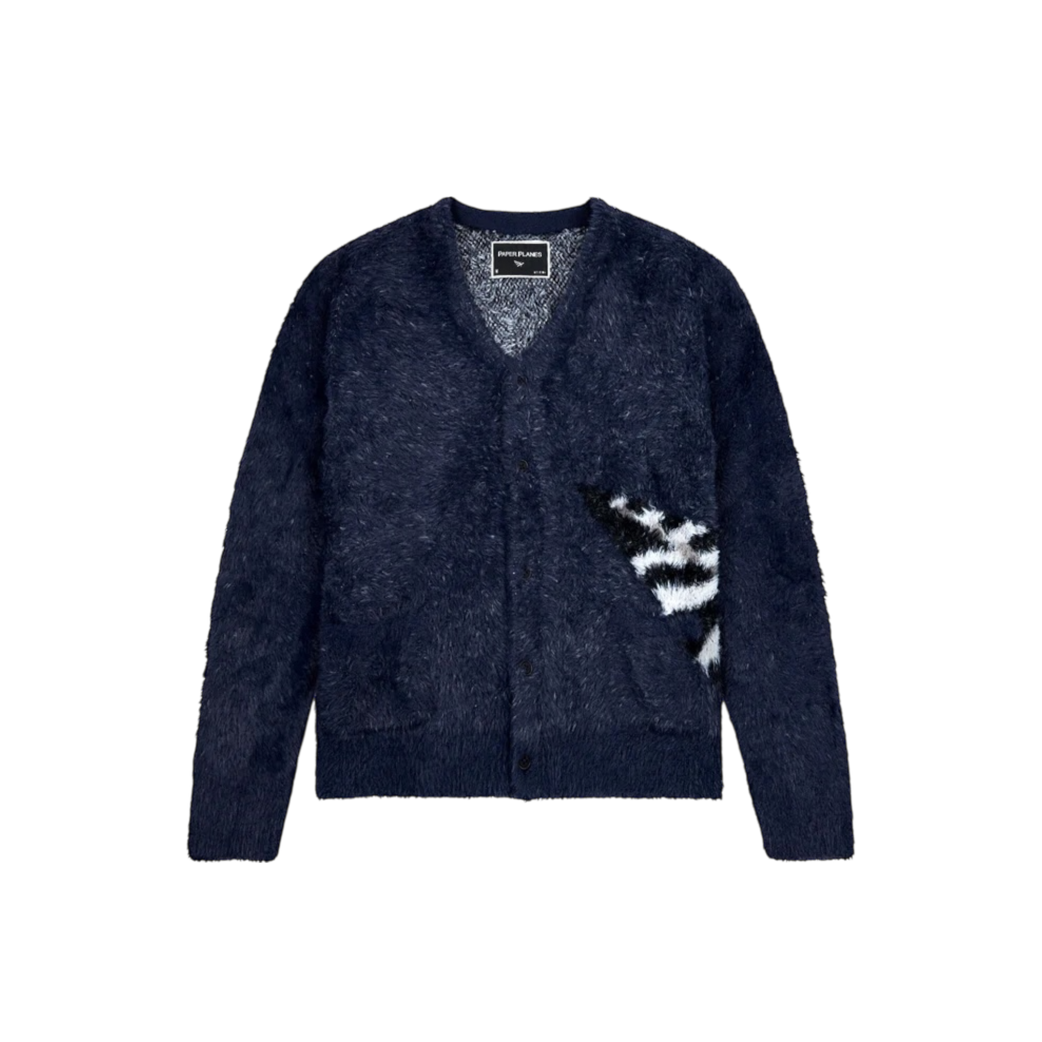 Paper Planes Fuzzy Cardigan