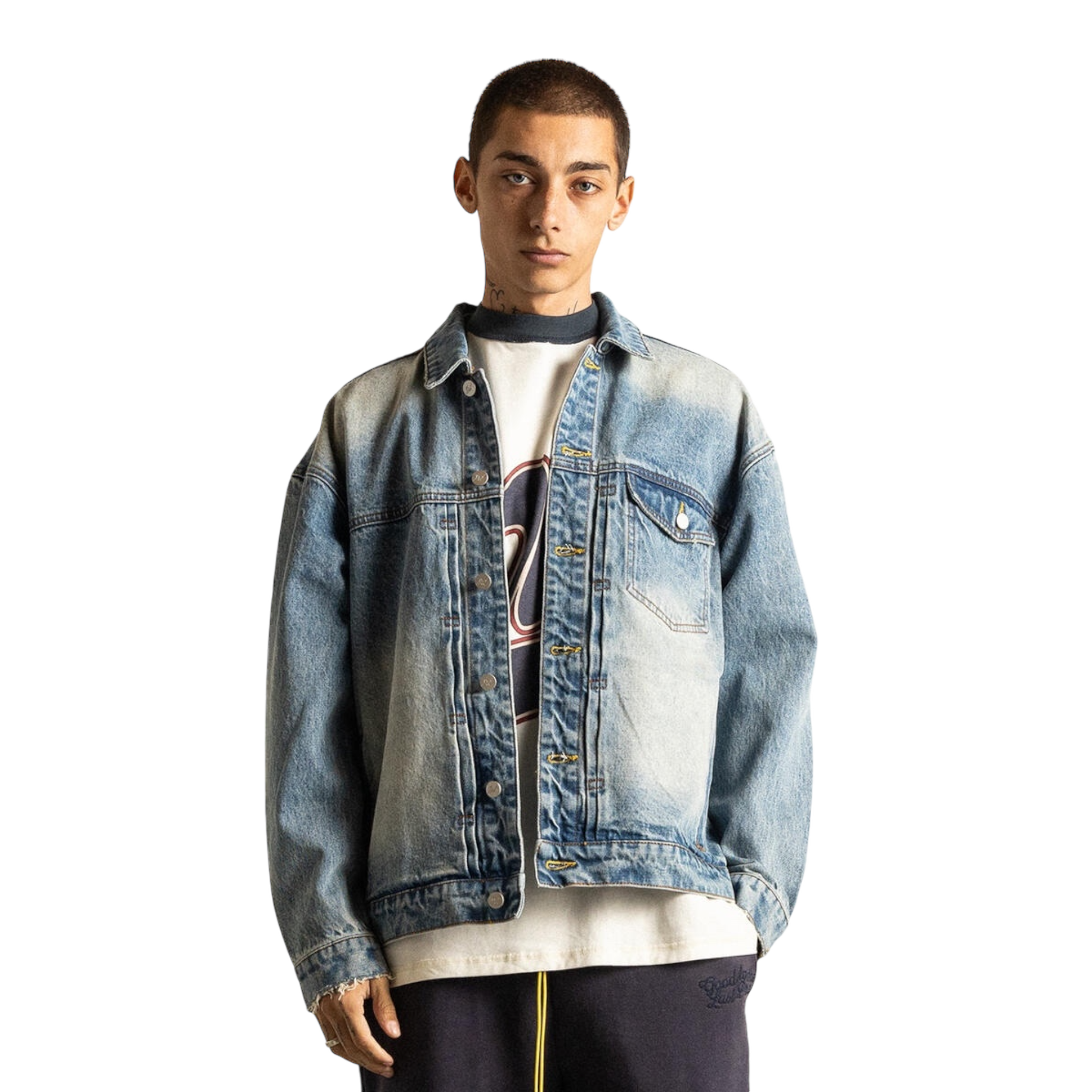Diet Starts Monday Embossed Denim Jacket