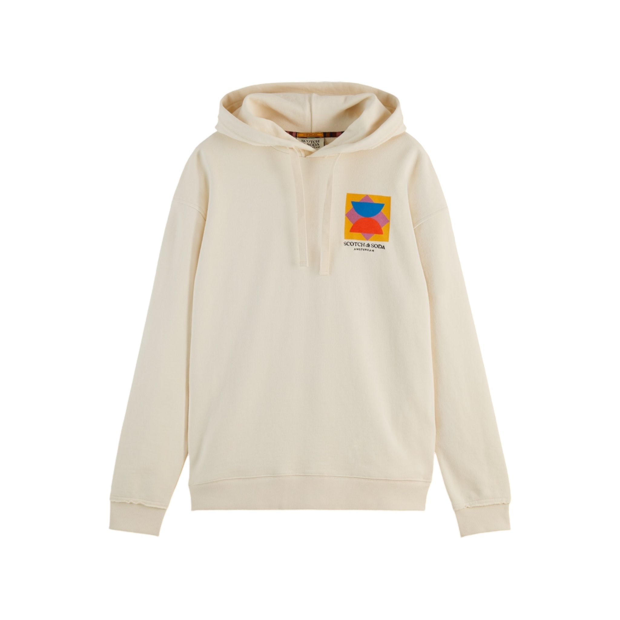 Scotch And Soda Patchwork Applique Artwork Relaxed Fit Hoodie