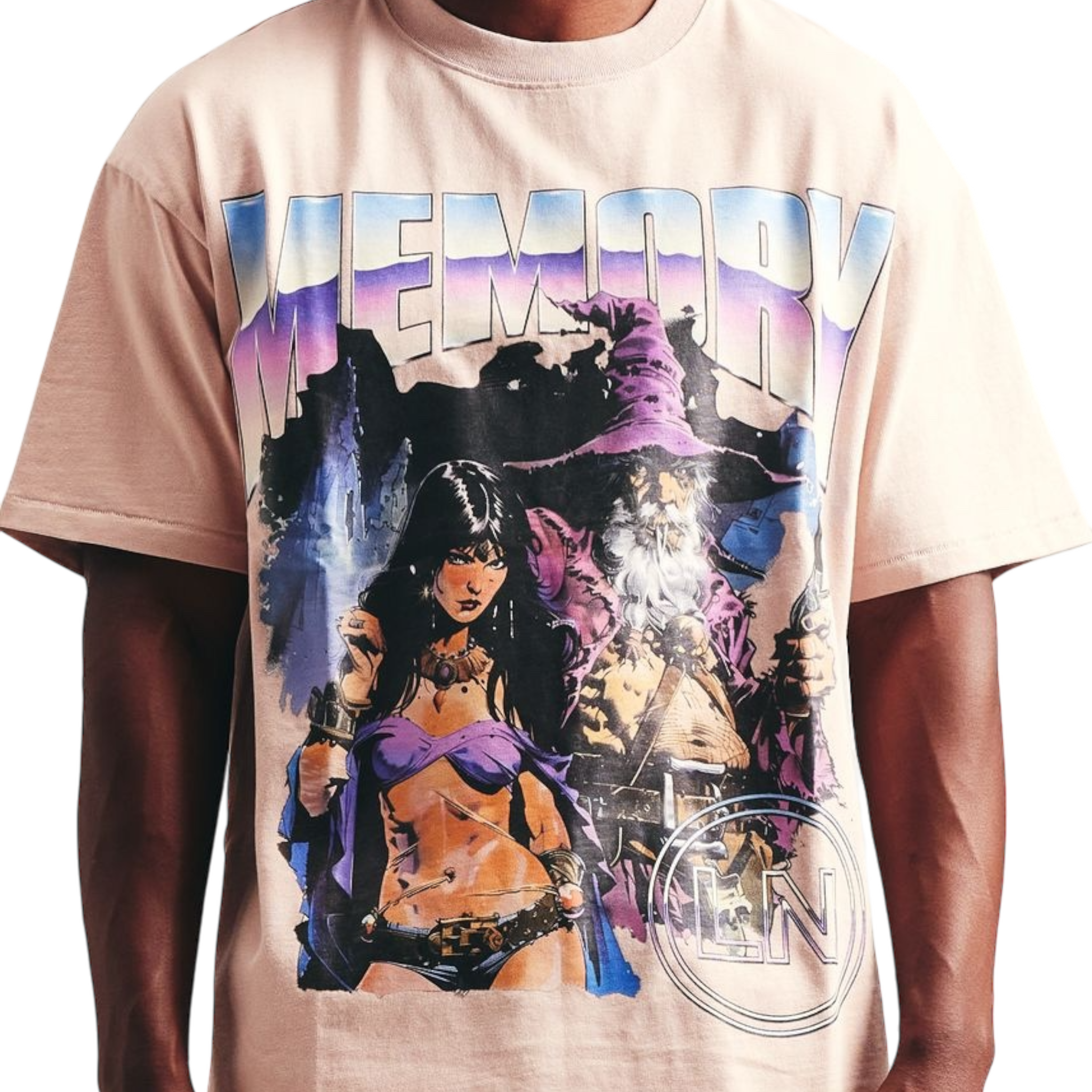 Memory Lane Heavy Metal Tee - Light Pink