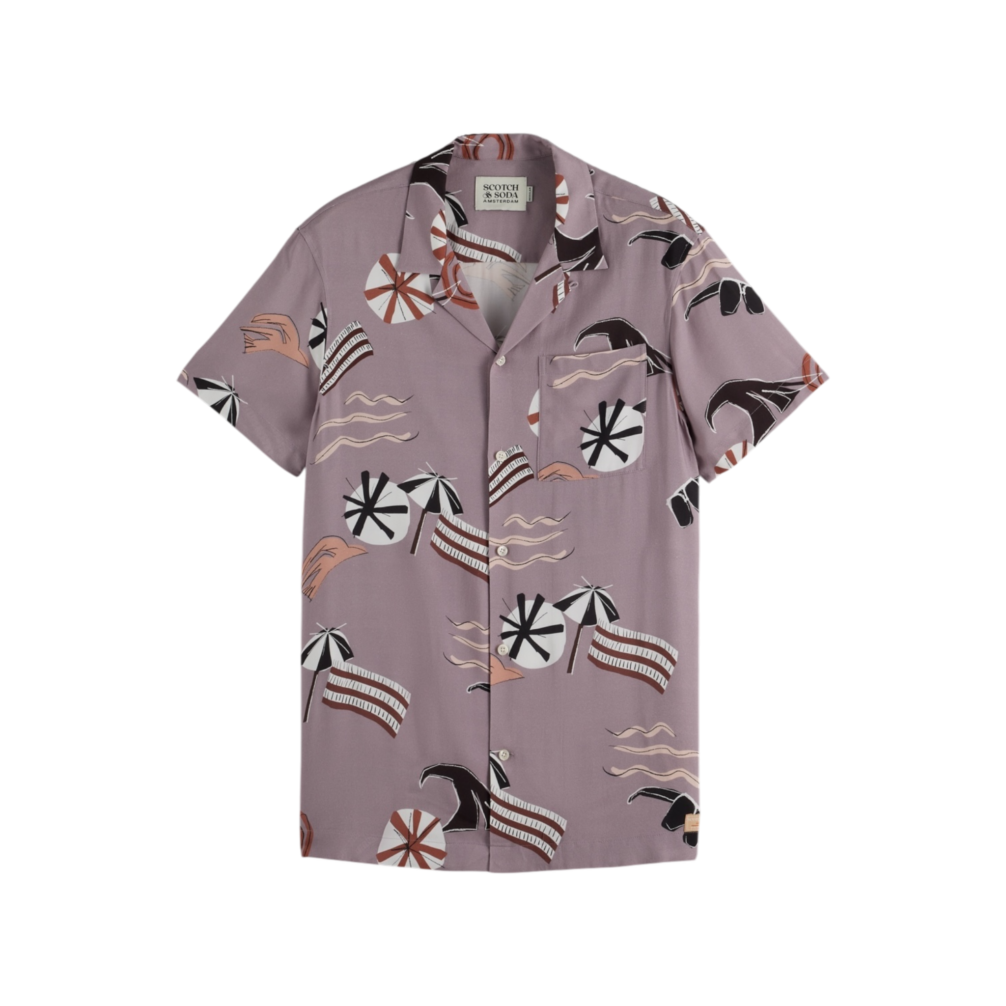 Scotch And Soda Cut Out Beach Viscose Shirt