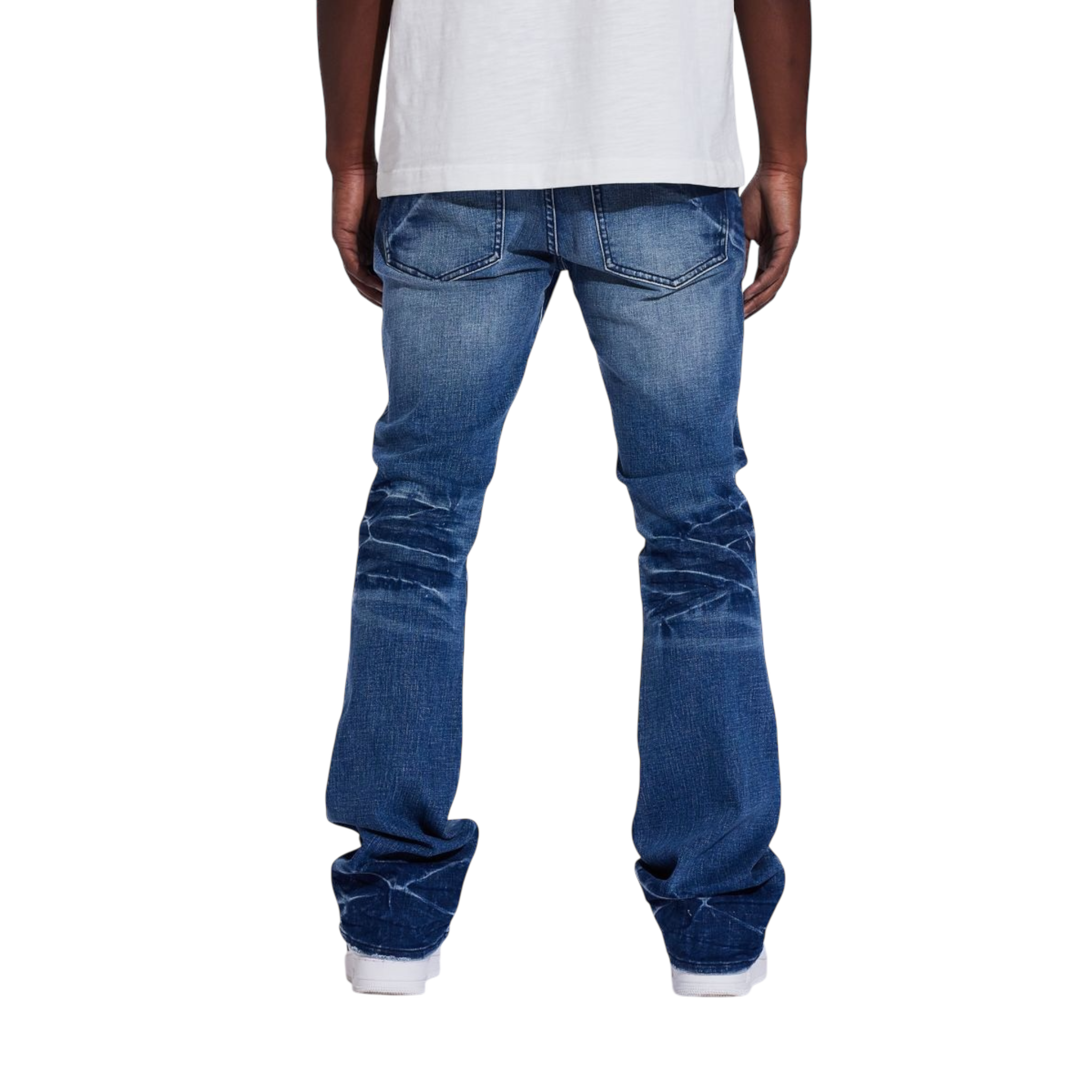 Crysp Denim Arch Flare  (Medium Blue)