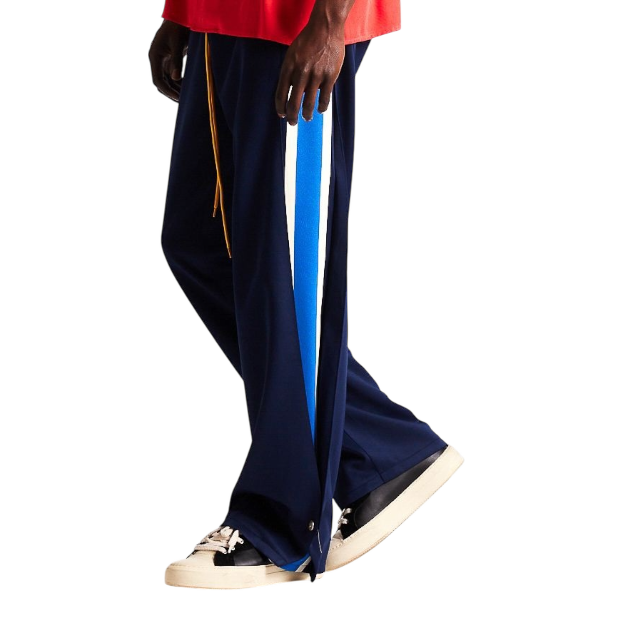 Striped Snap Pant -Navy/Blue