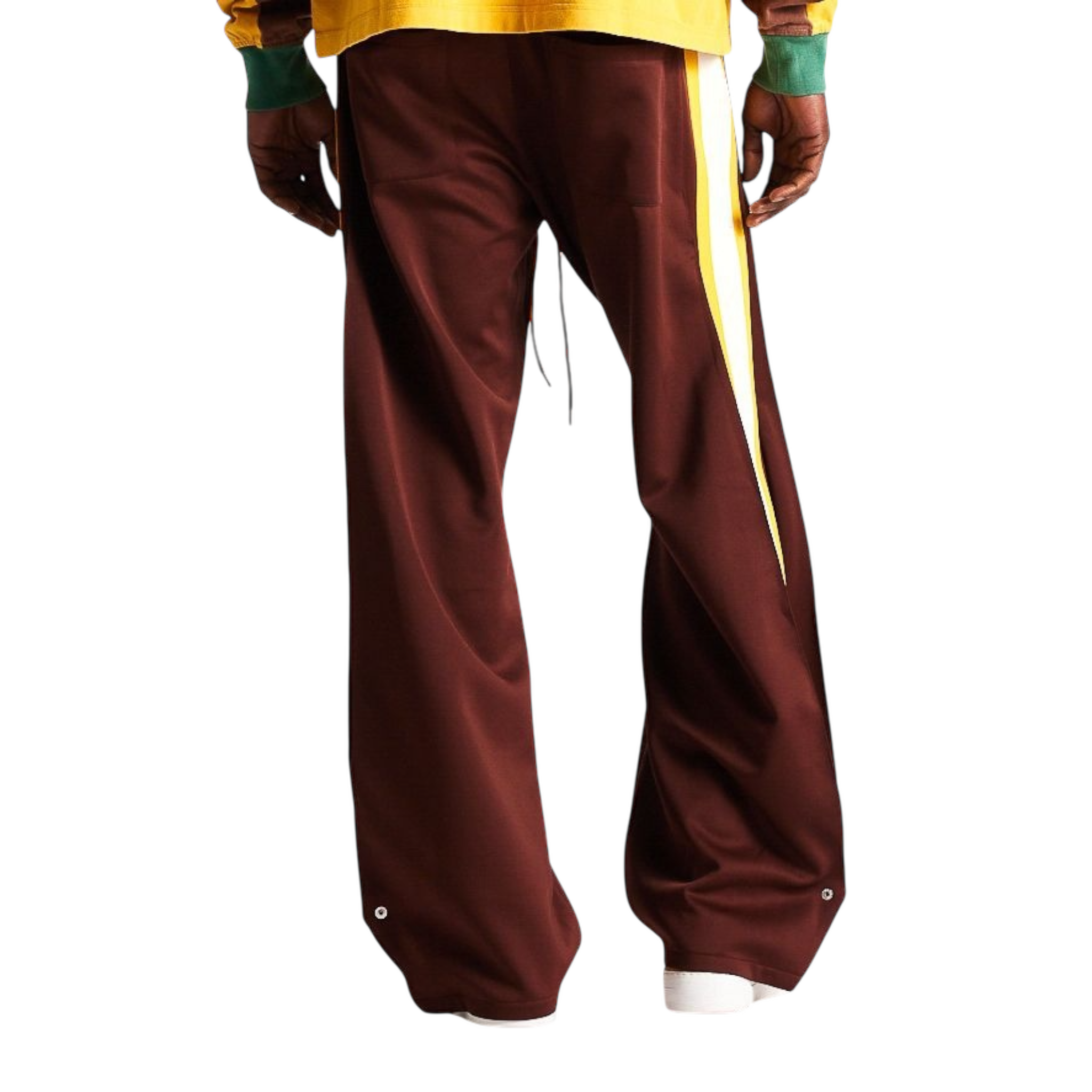 Diet Starts Monday Striped Snap Pant - Brown/Yellow
