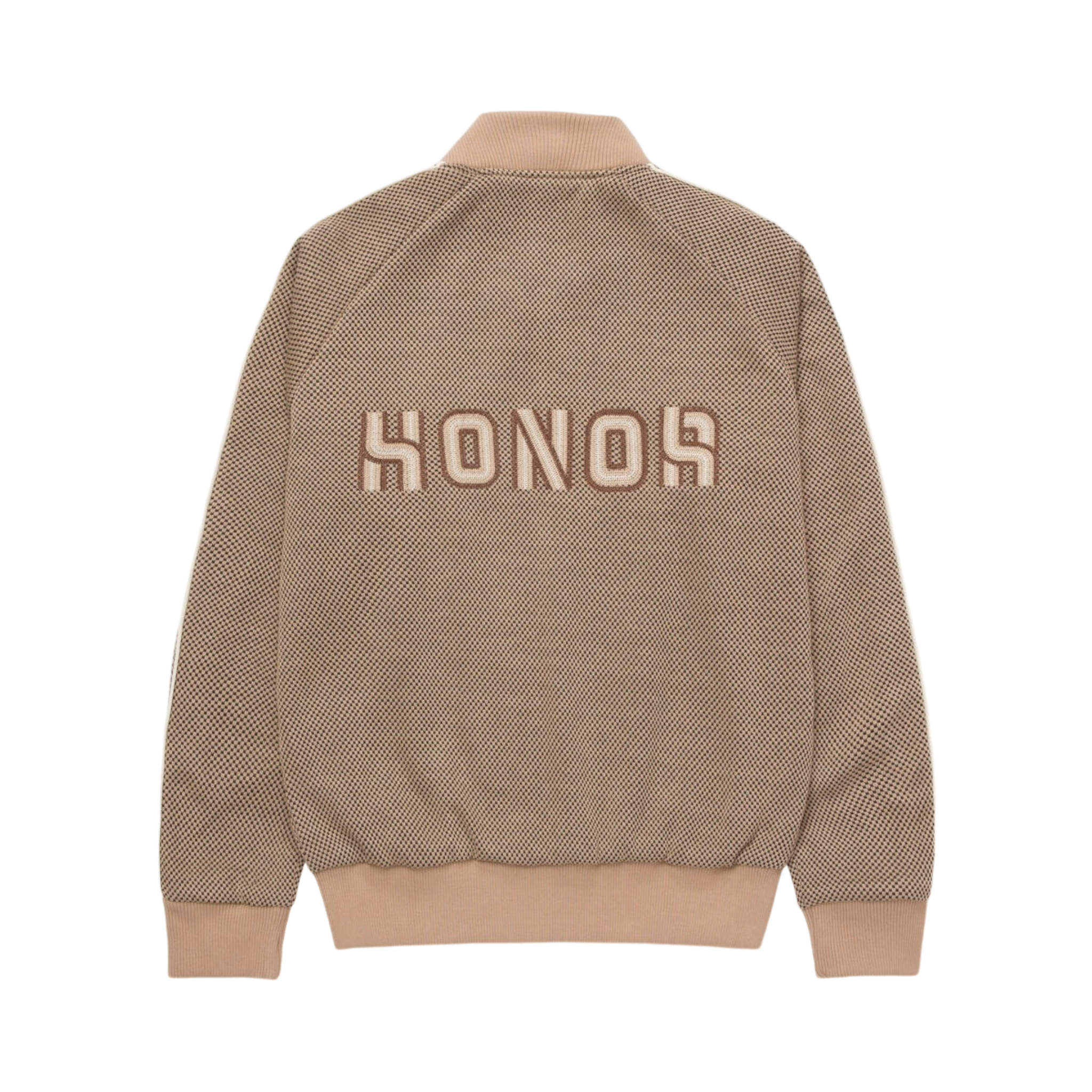 Novelty Knit Track Jacket - Brown