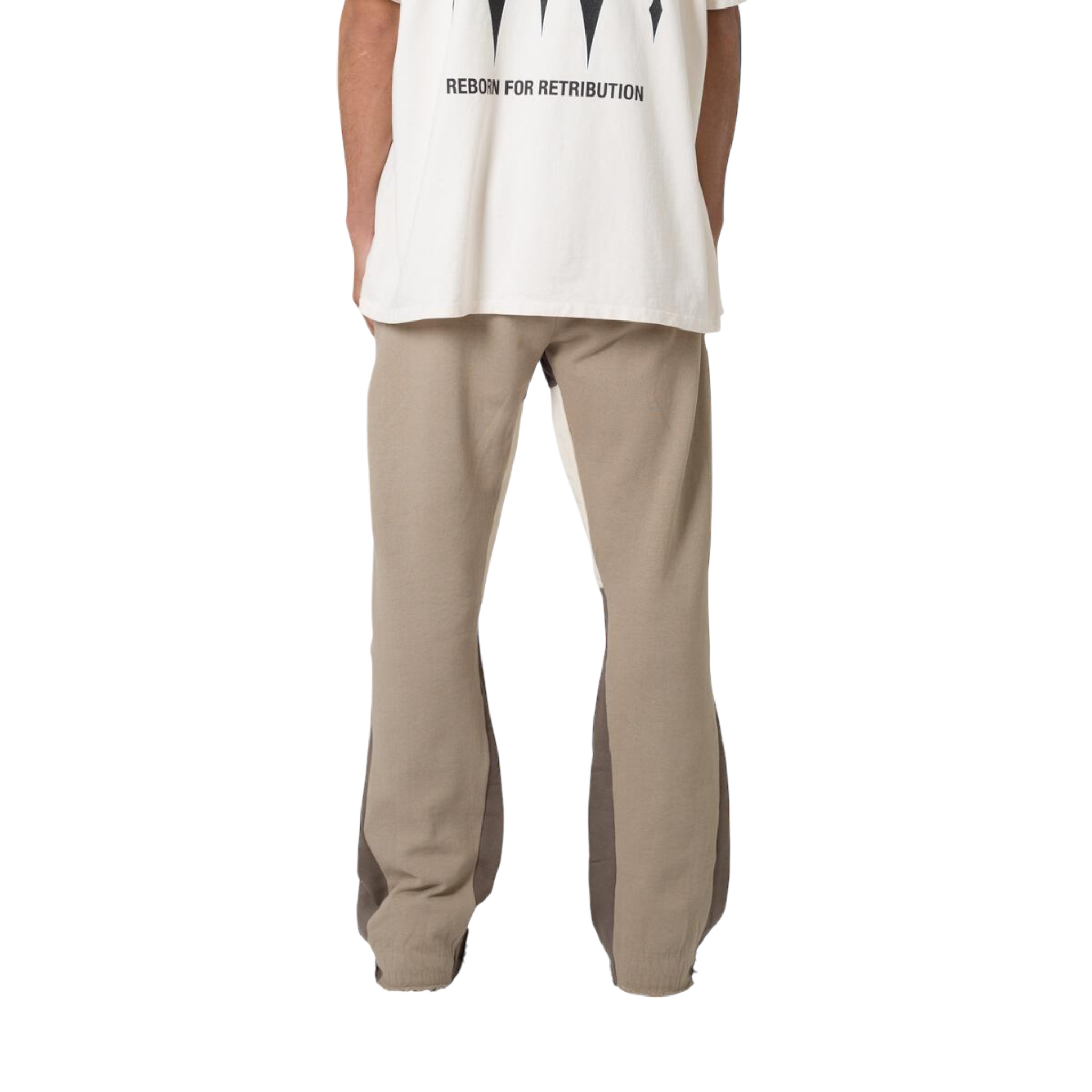 Contrast Bootcut Sweatpants - Earth