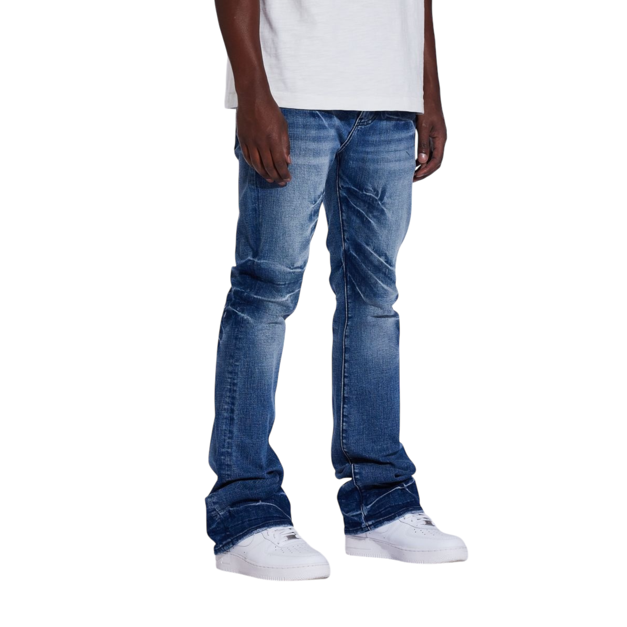 Crysp Denim Arch Flare  (Medium Blue)