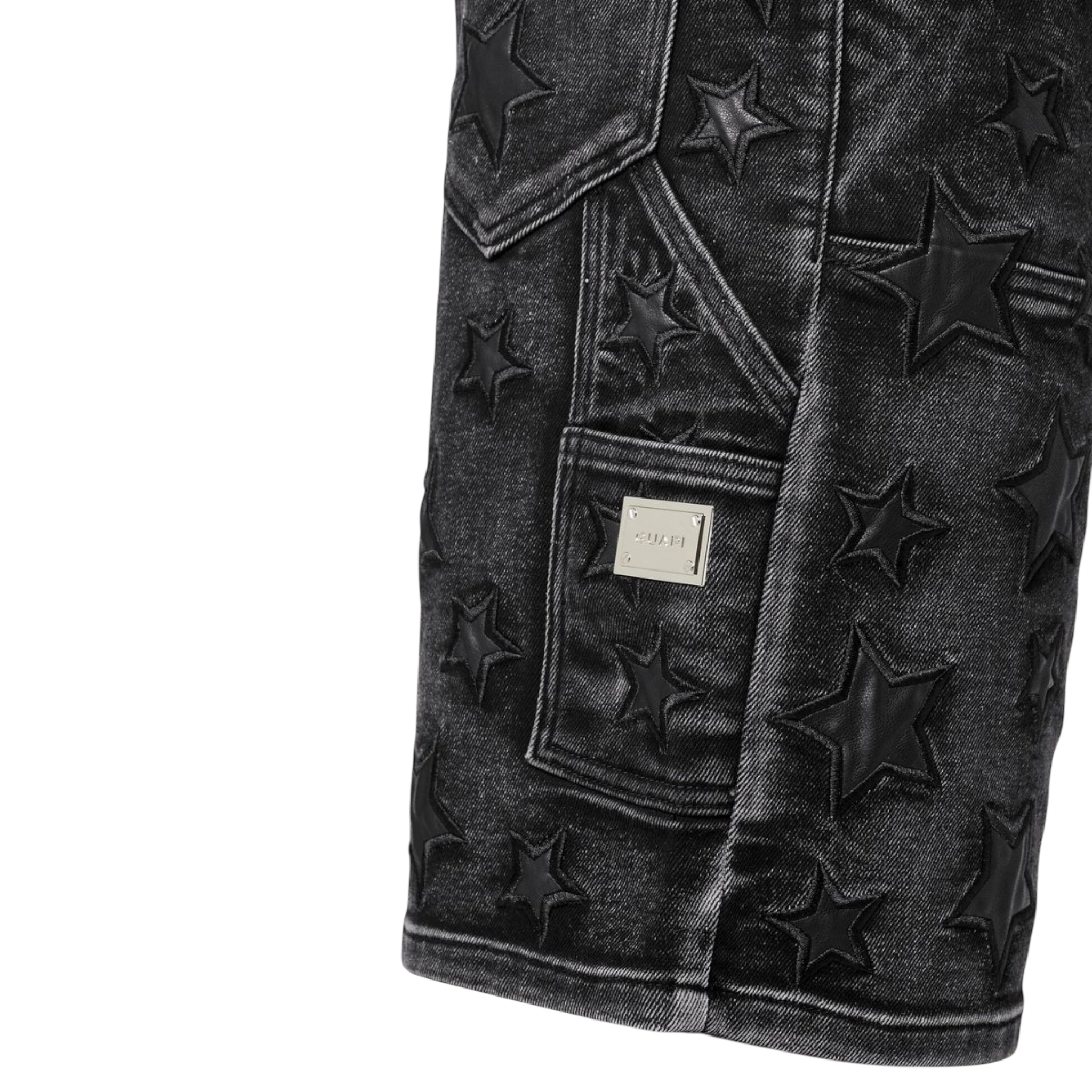 Obsidian Black Stars Denim Shorts