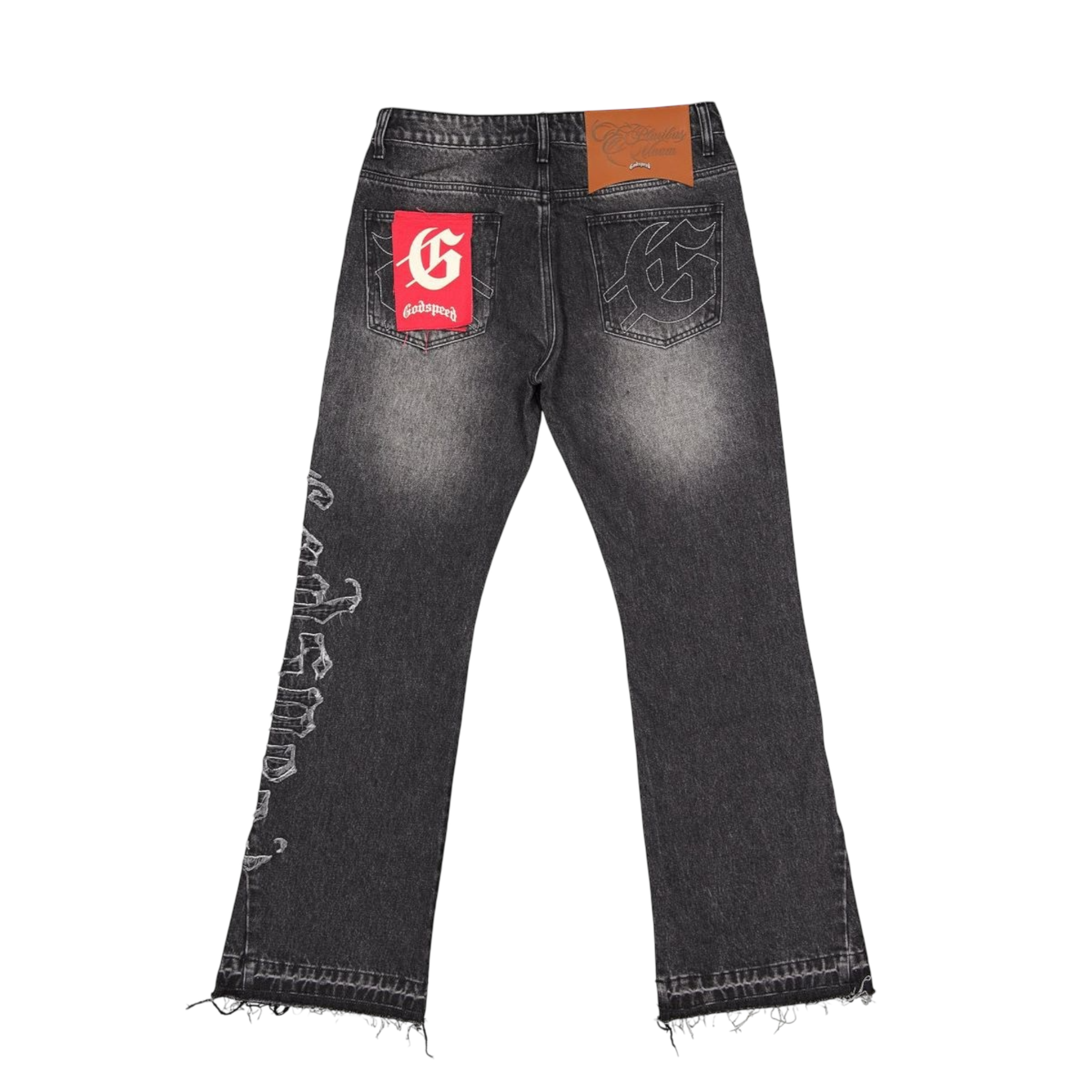 Godspeed OG Logo Flared Denim Stitched (Grey Wash)