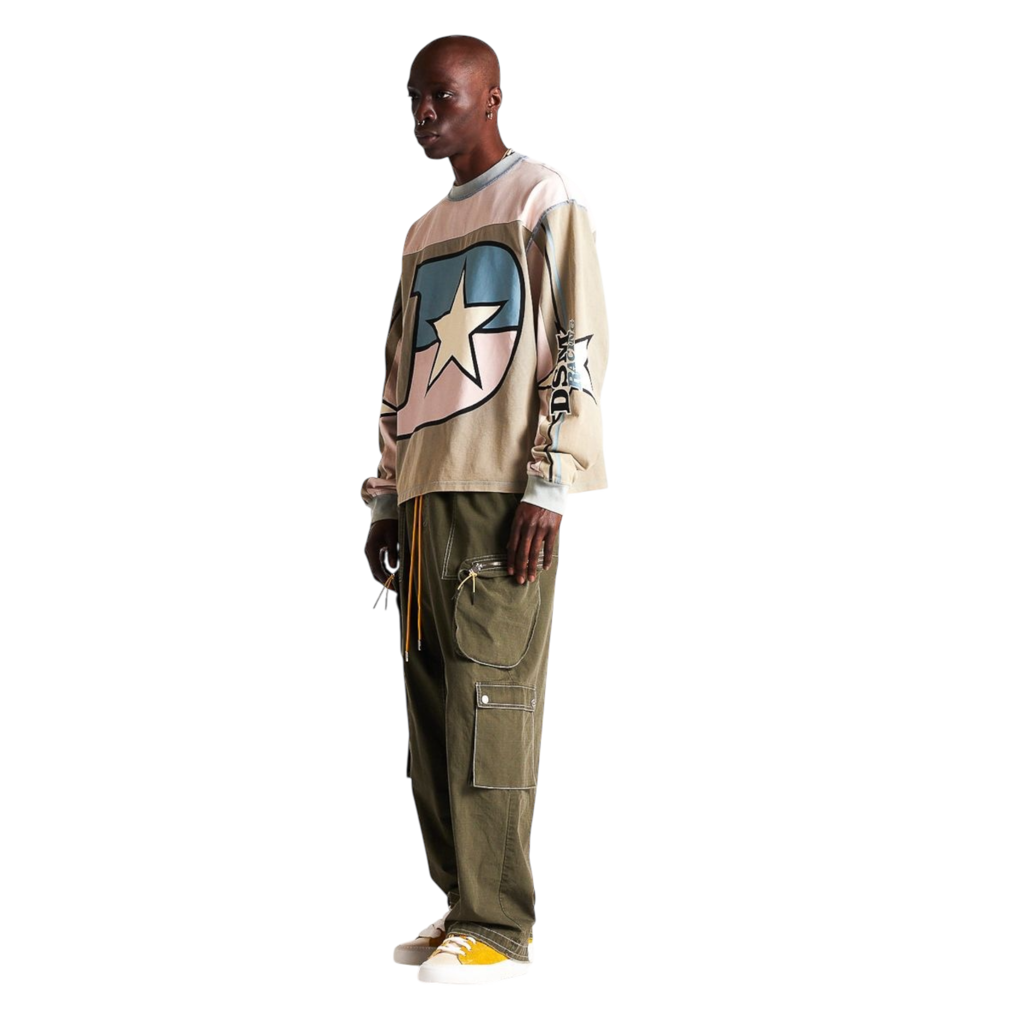 Contrast Cargo Pants - Olive