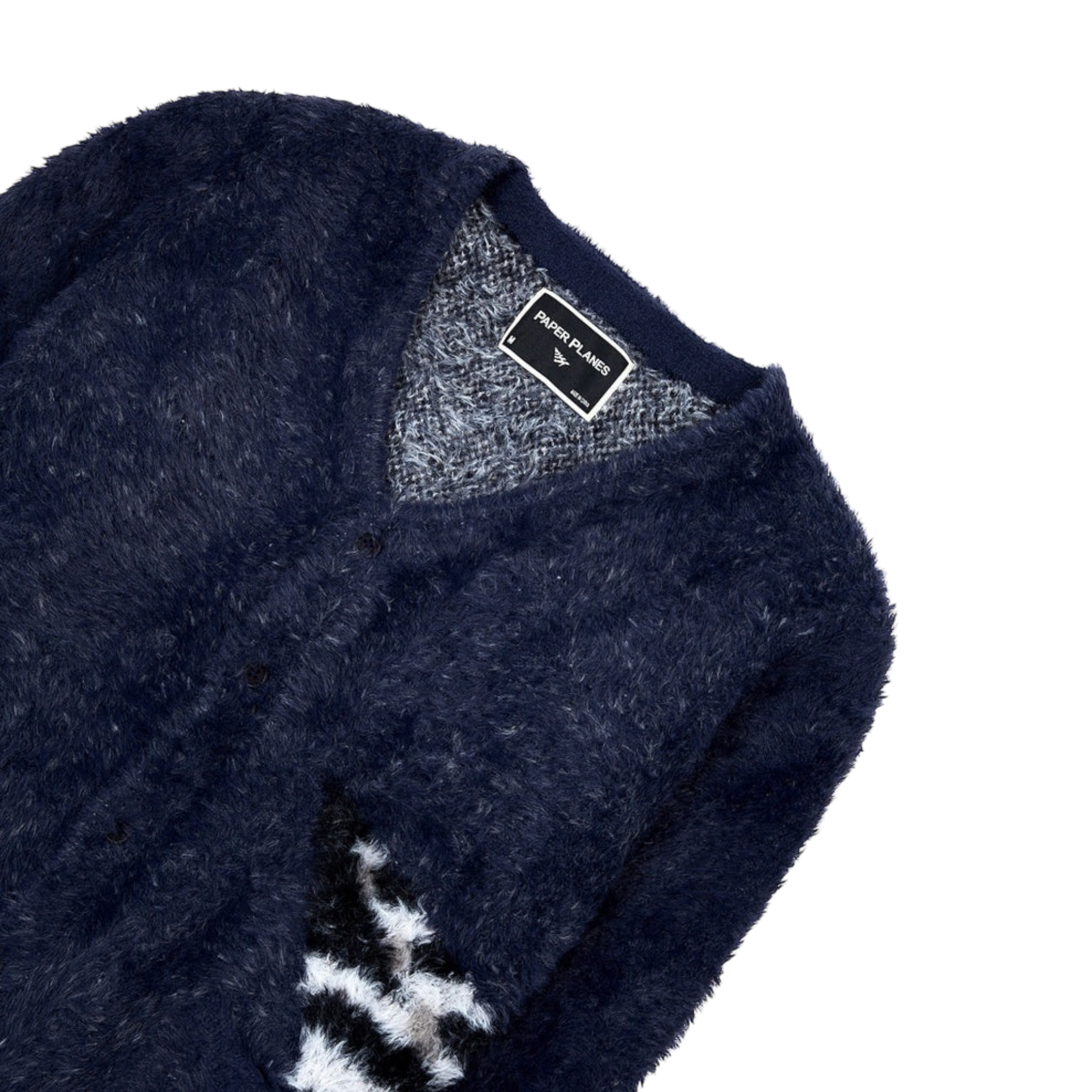 Paper Planes Fuzzy Cardigan
