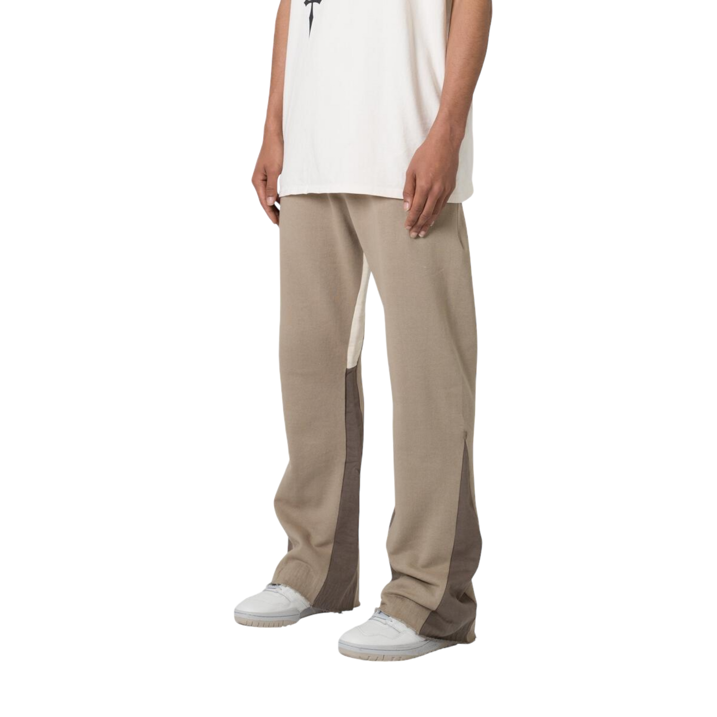 Contrast Bootcut Sweatpants - Earth