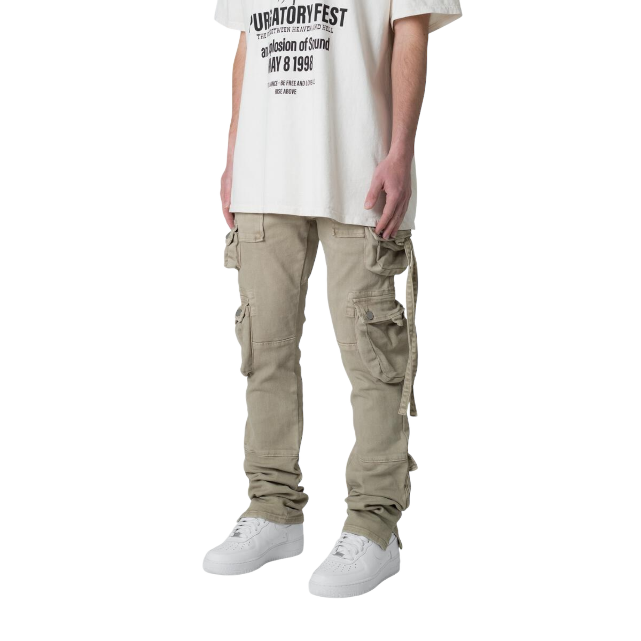D152 Cargo Straight Denim - Brown