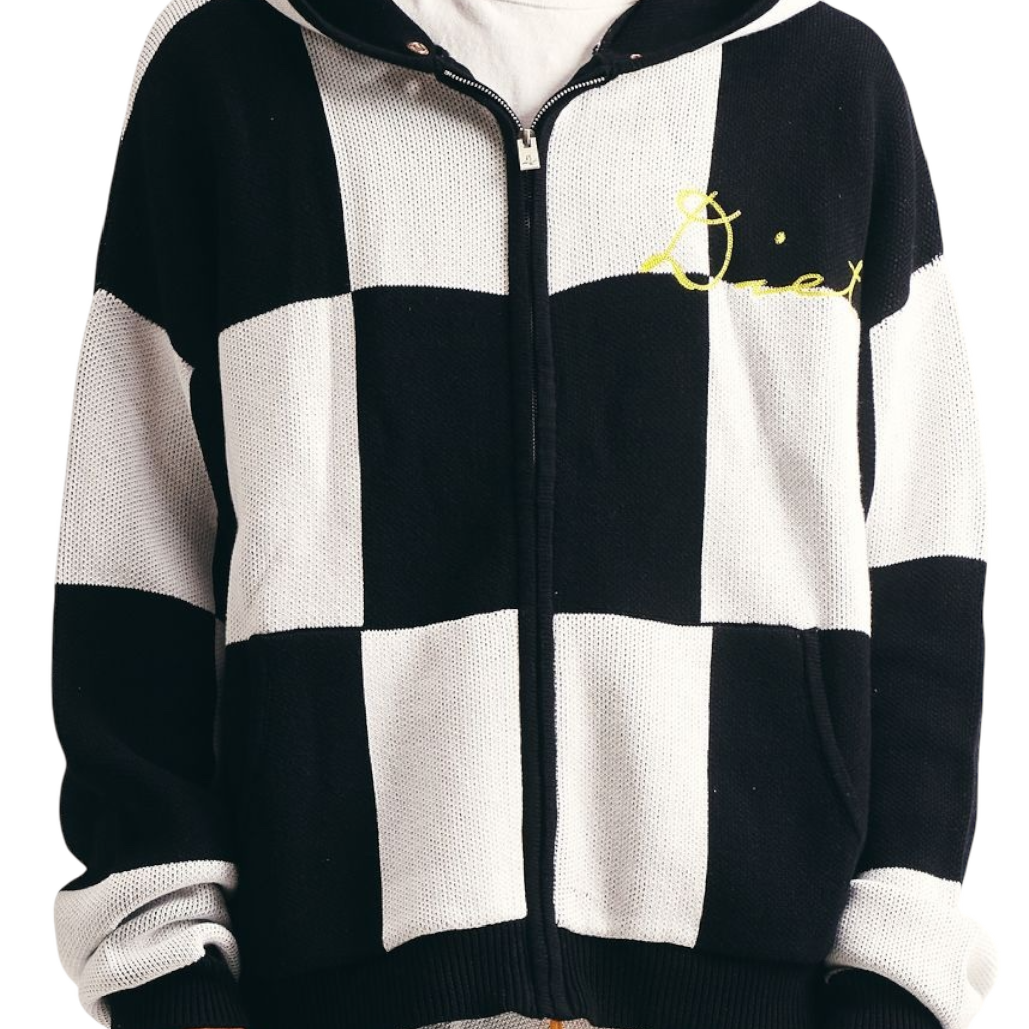Diet Starts Monday Checkered Jacquard Full Zip