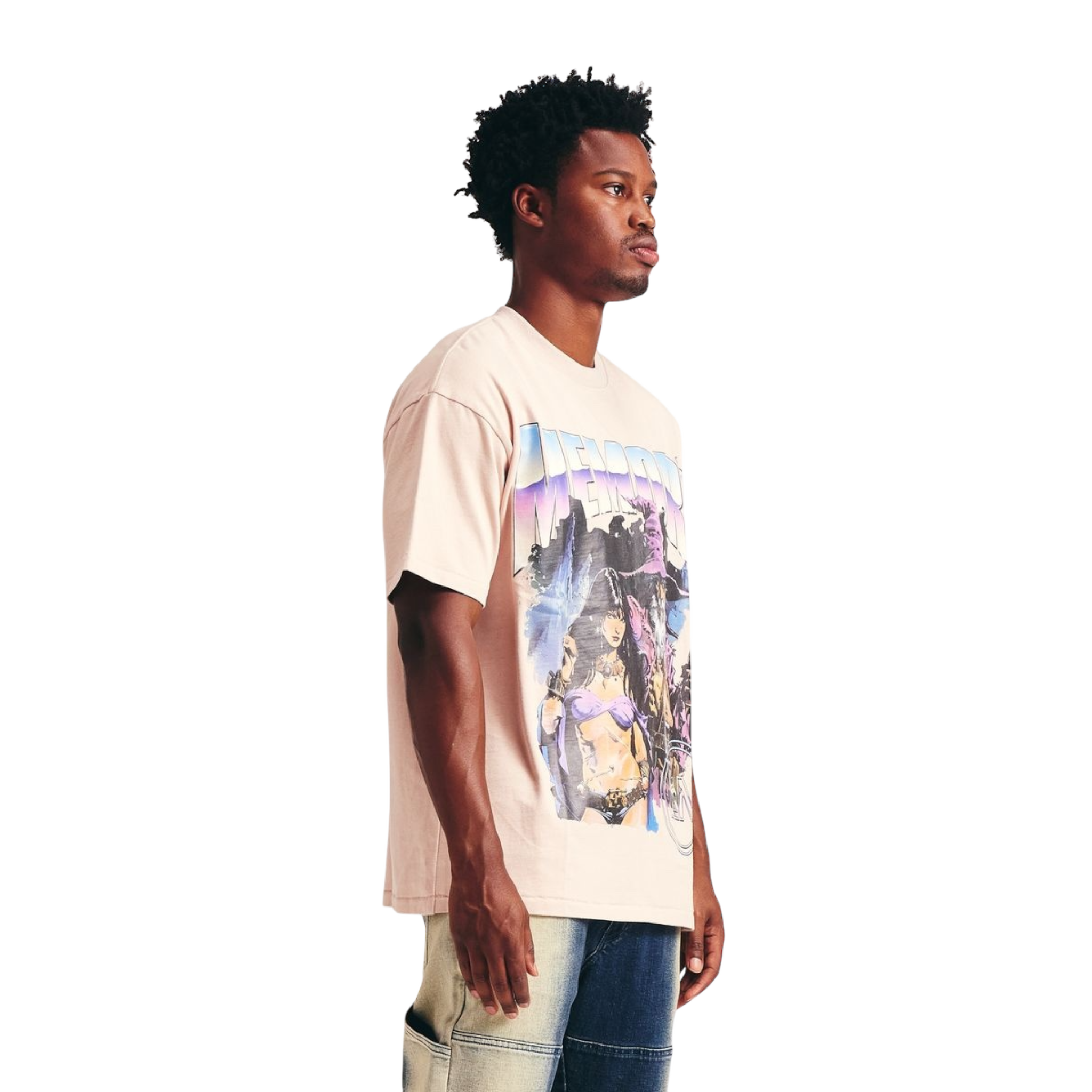 Memory Lane Heavy Metal Tee - Light Pink