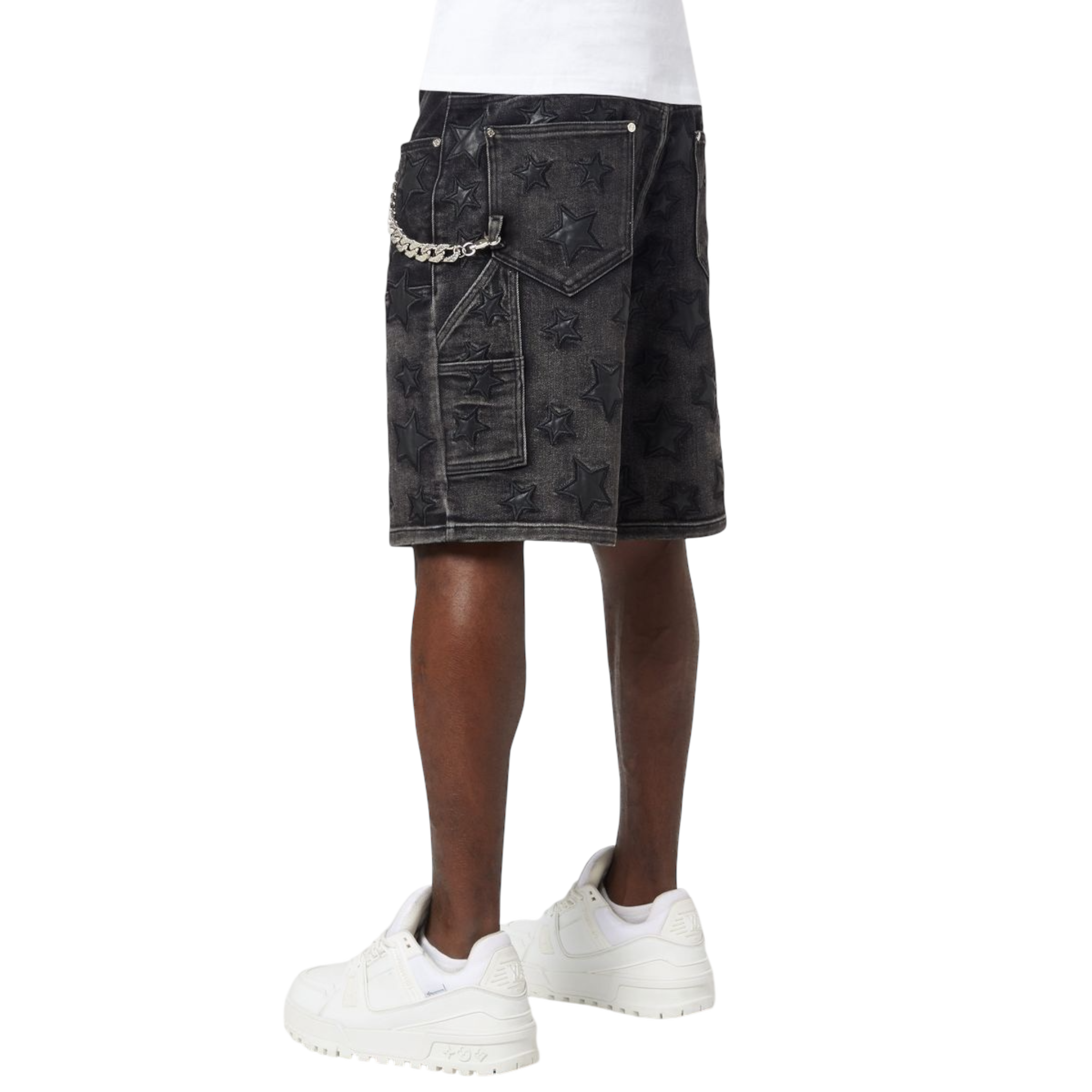 Obsidian Black Stars Denim Shorts