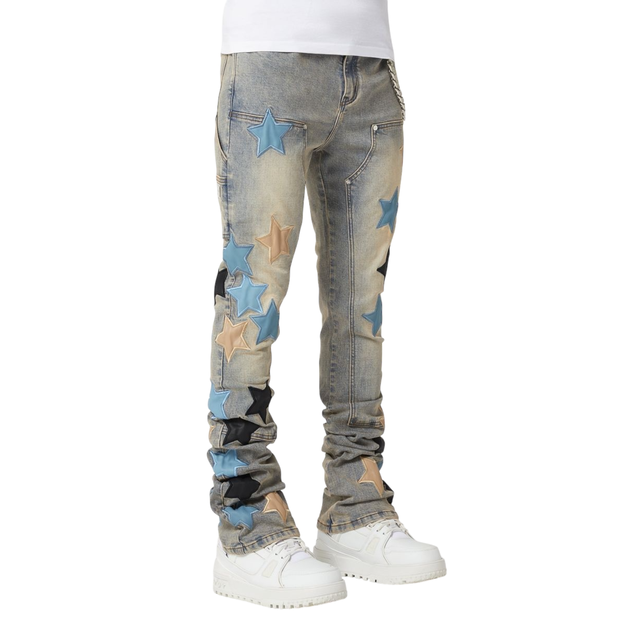 Guapi Powder Blue Vintage Stars Denim