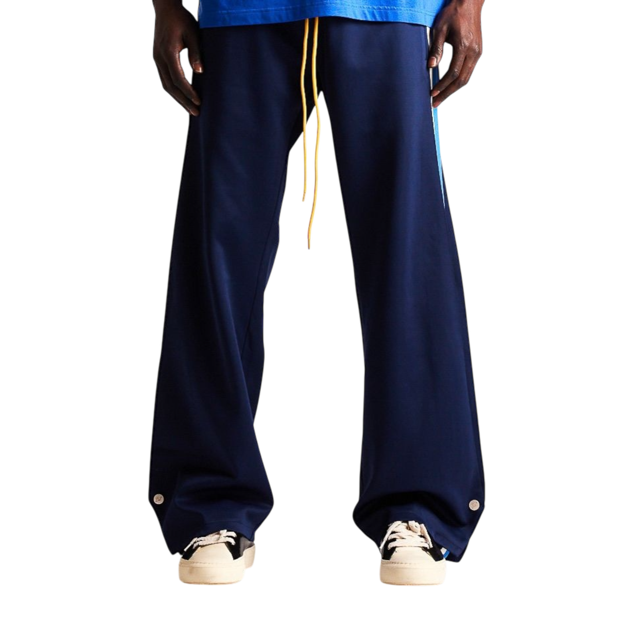 Striped Snap Pant -Navy/Blue