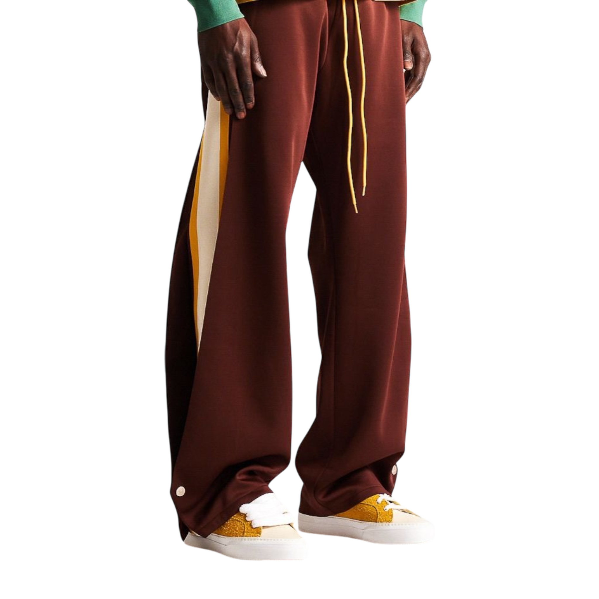Diet Starts Monday Striped Snap Pant - Brown/Yellow