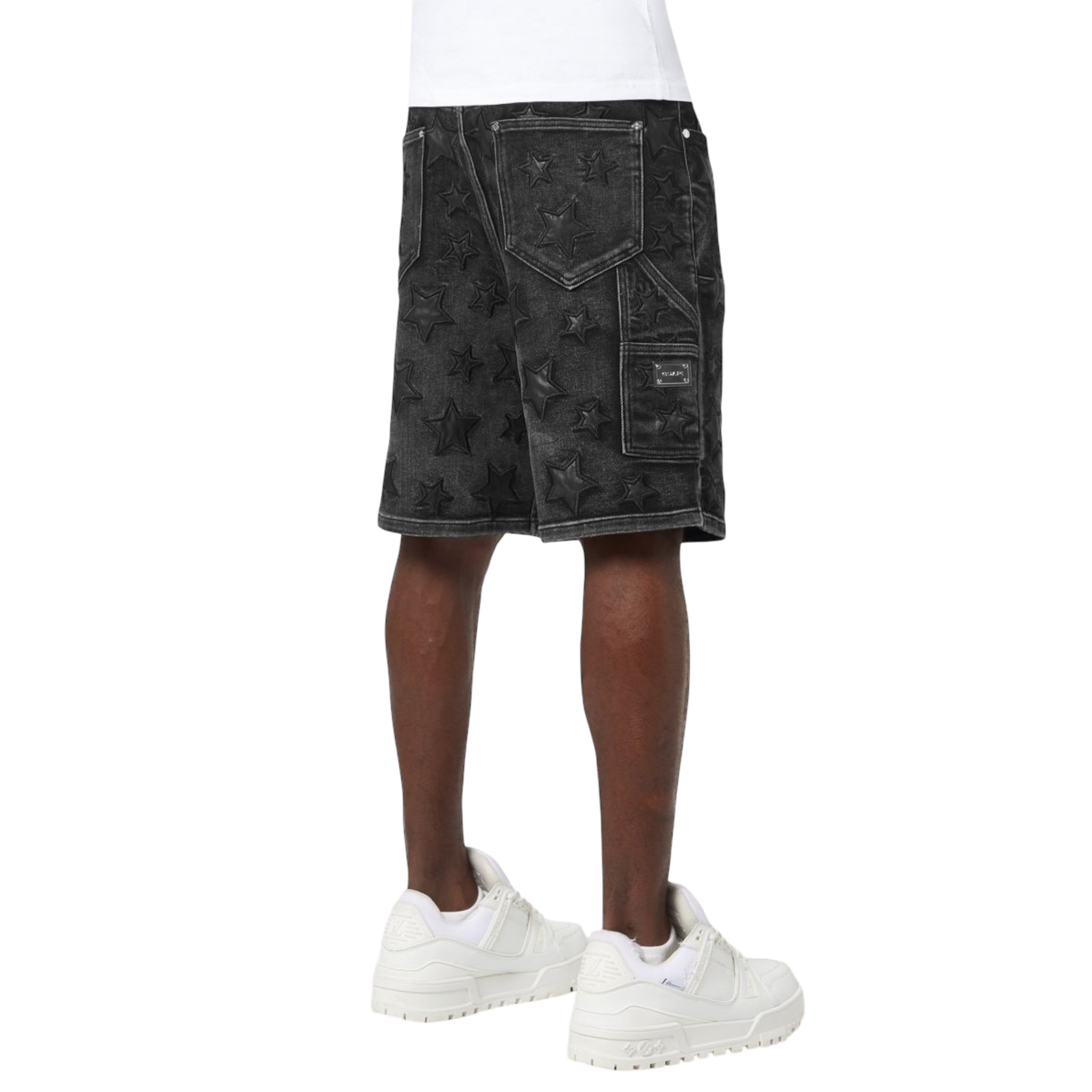 Obsidian Black Stars Denim Shorts