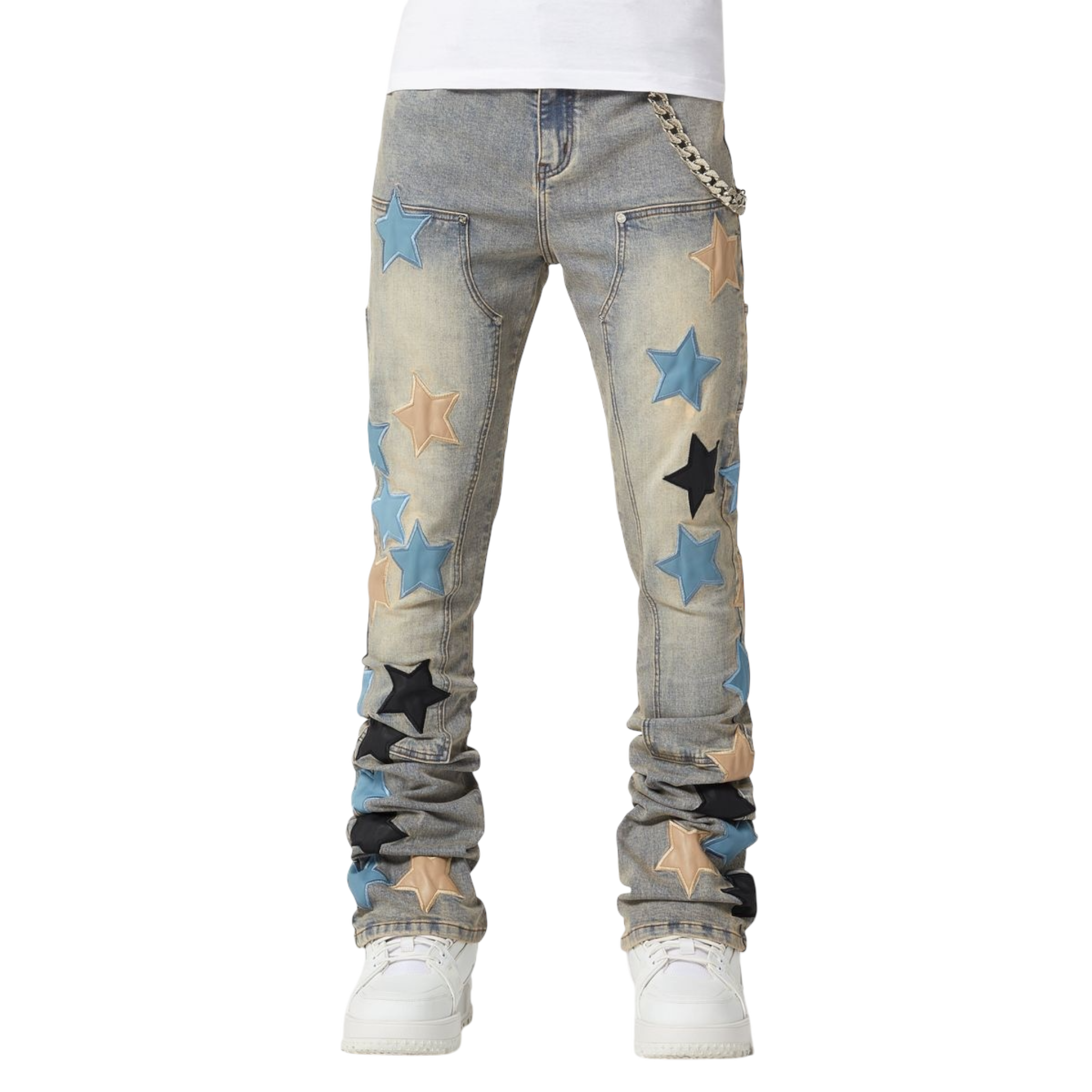Guapi Powder Blue Vintage Stars Denim