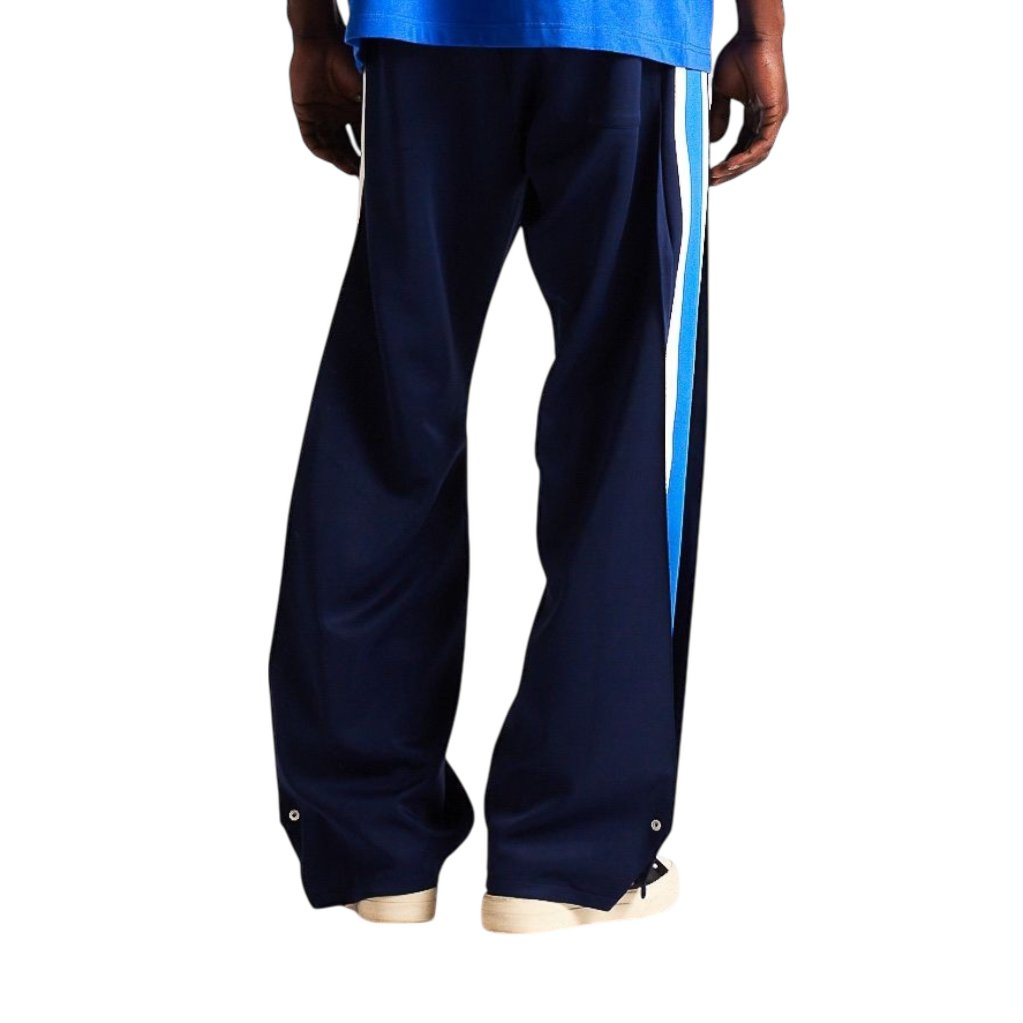 Striped Snap Pant -Navy/Blue