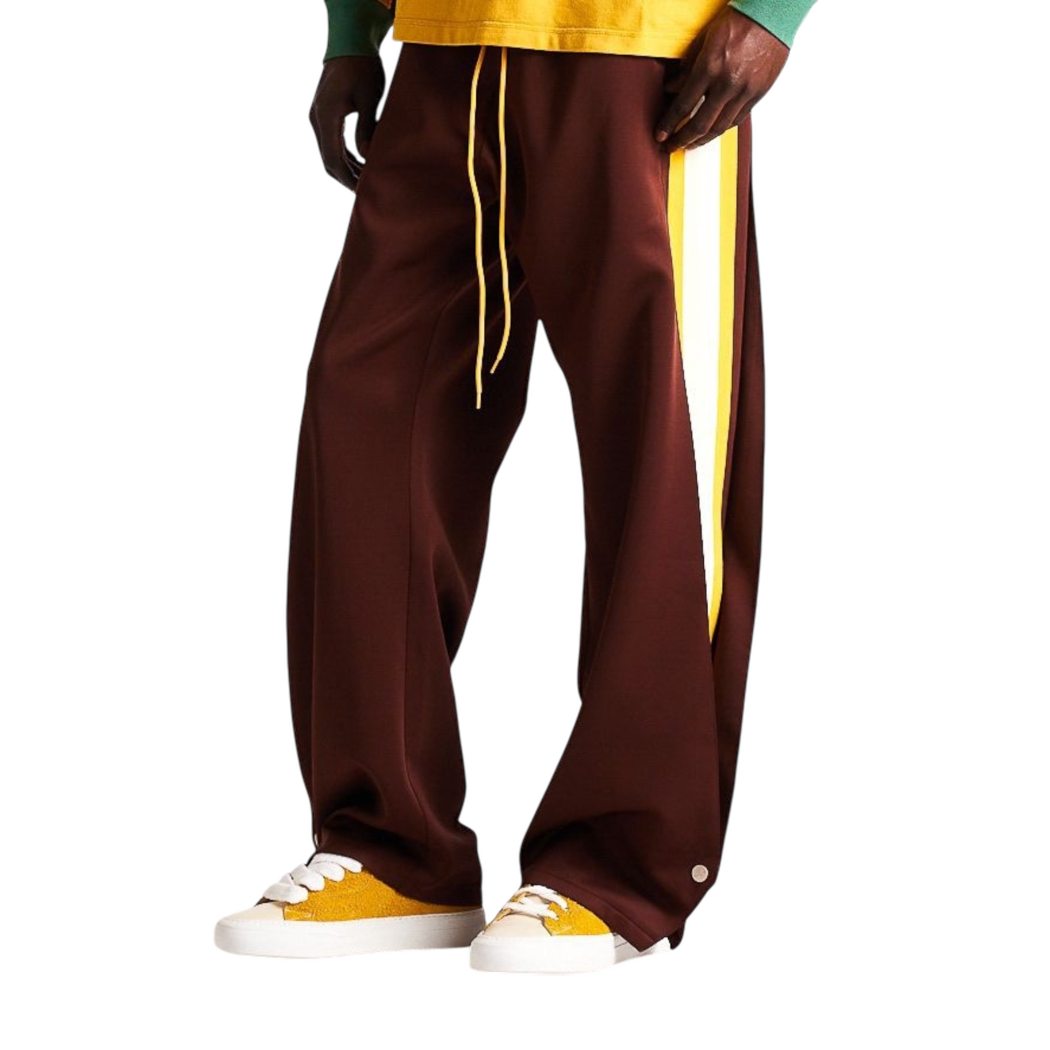 Diet Starts Monday Striped Snap Pant - Brown/Yellow