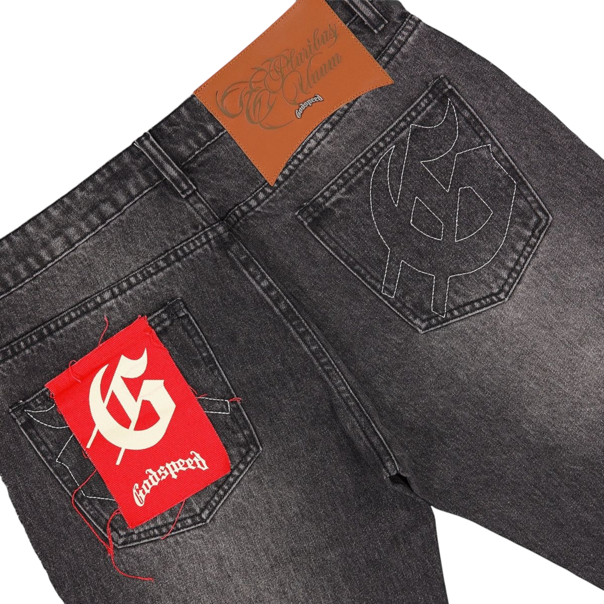 Godspeed OG Logo Flared Denim Stitched (Grey Wash)