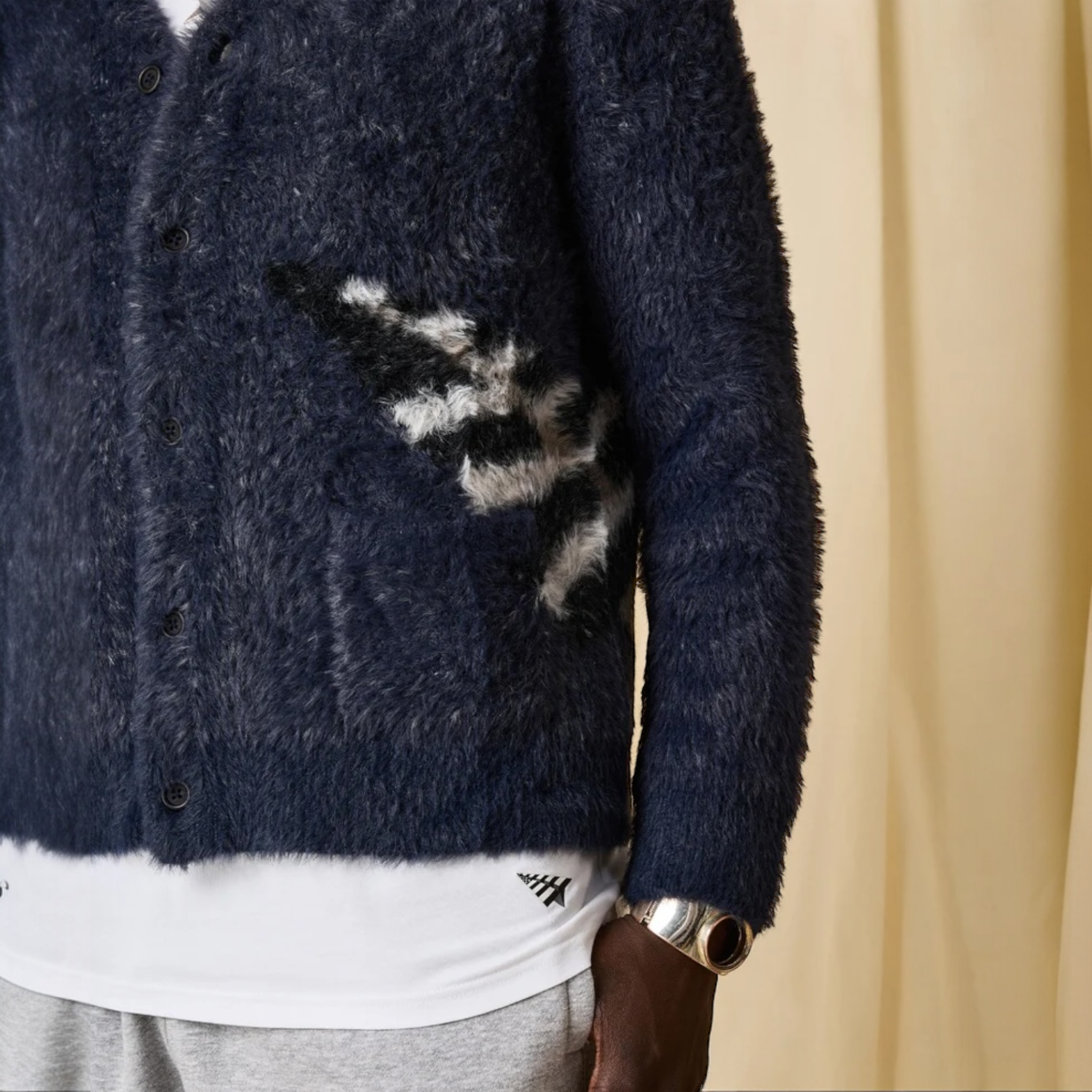 Paper Planes Fuzzy Cardigan