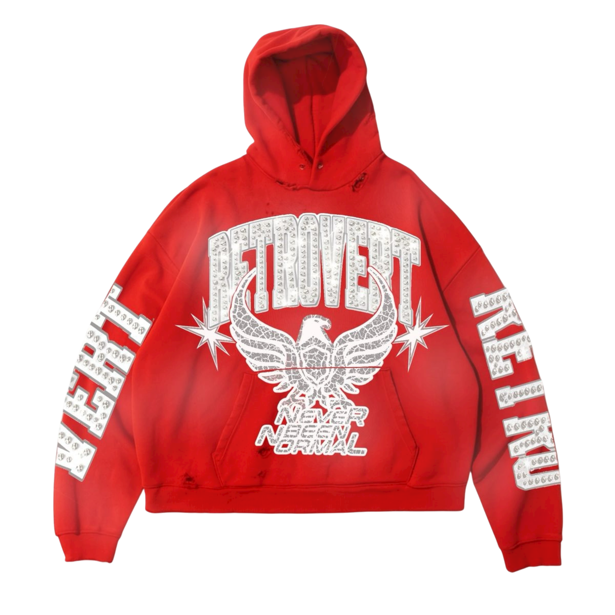 Retrovert Rhinestone Star Eagle Hoodie