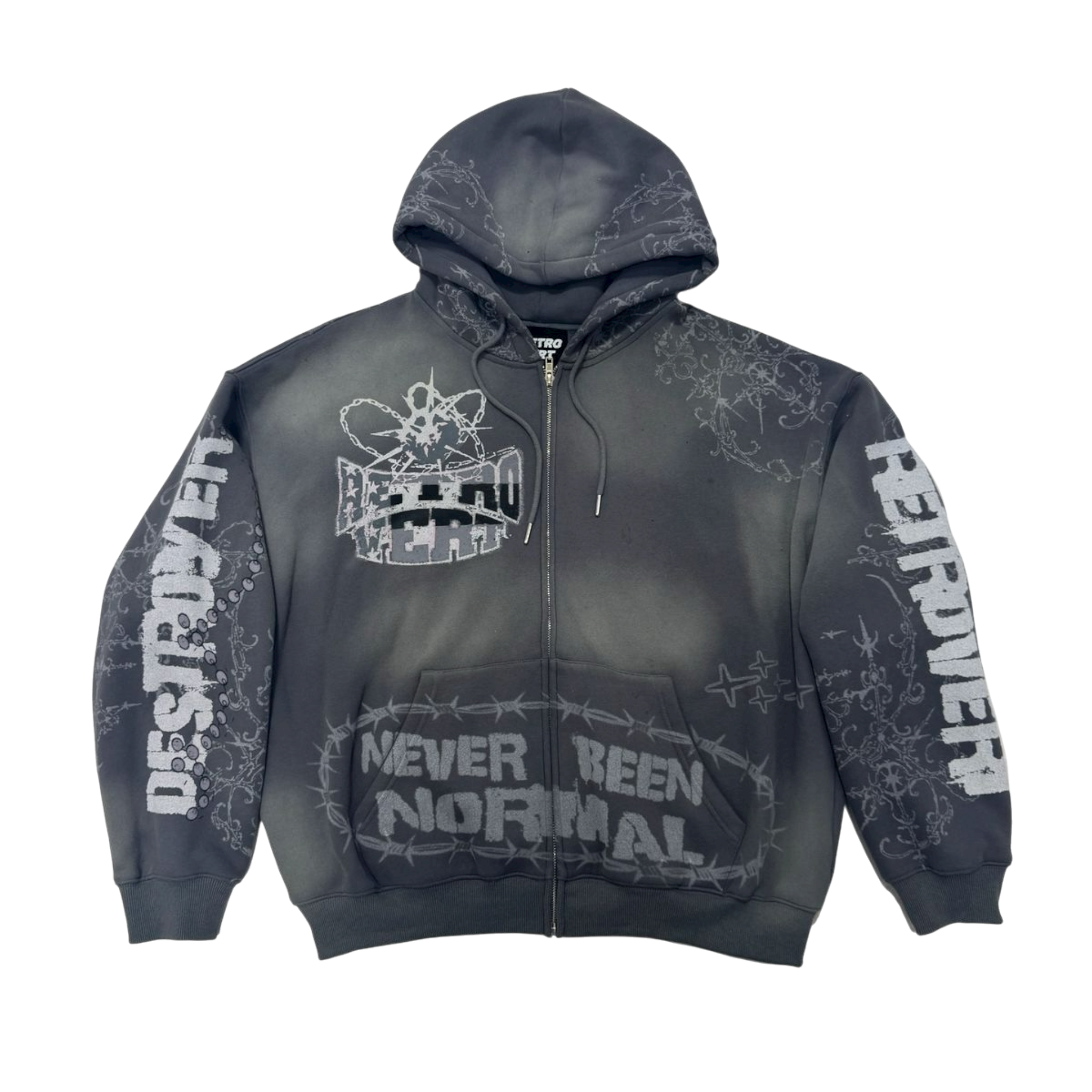 Retrovert Destroyer Zip -Up Grey