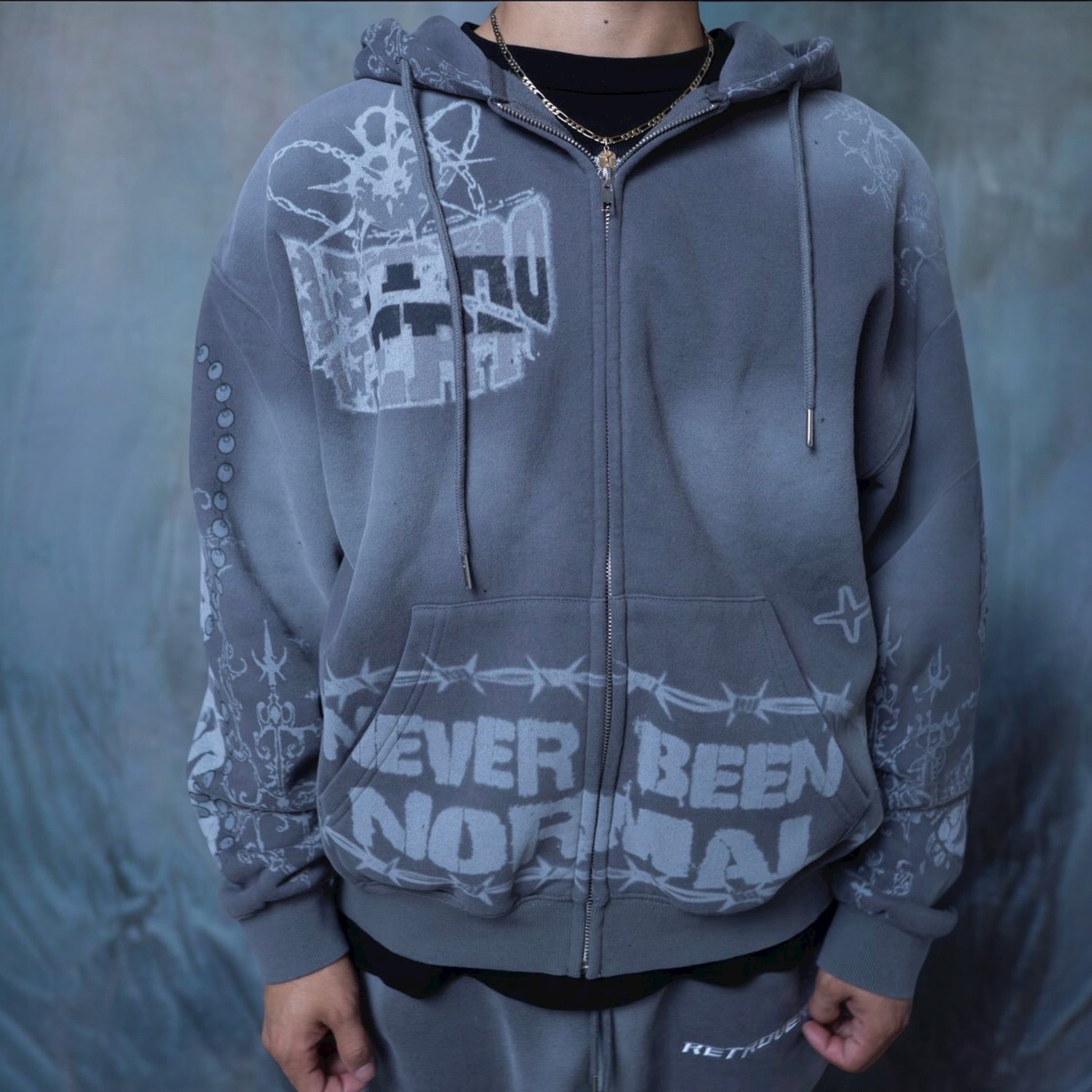 Retrovert Destroyer Zip -Up Grey