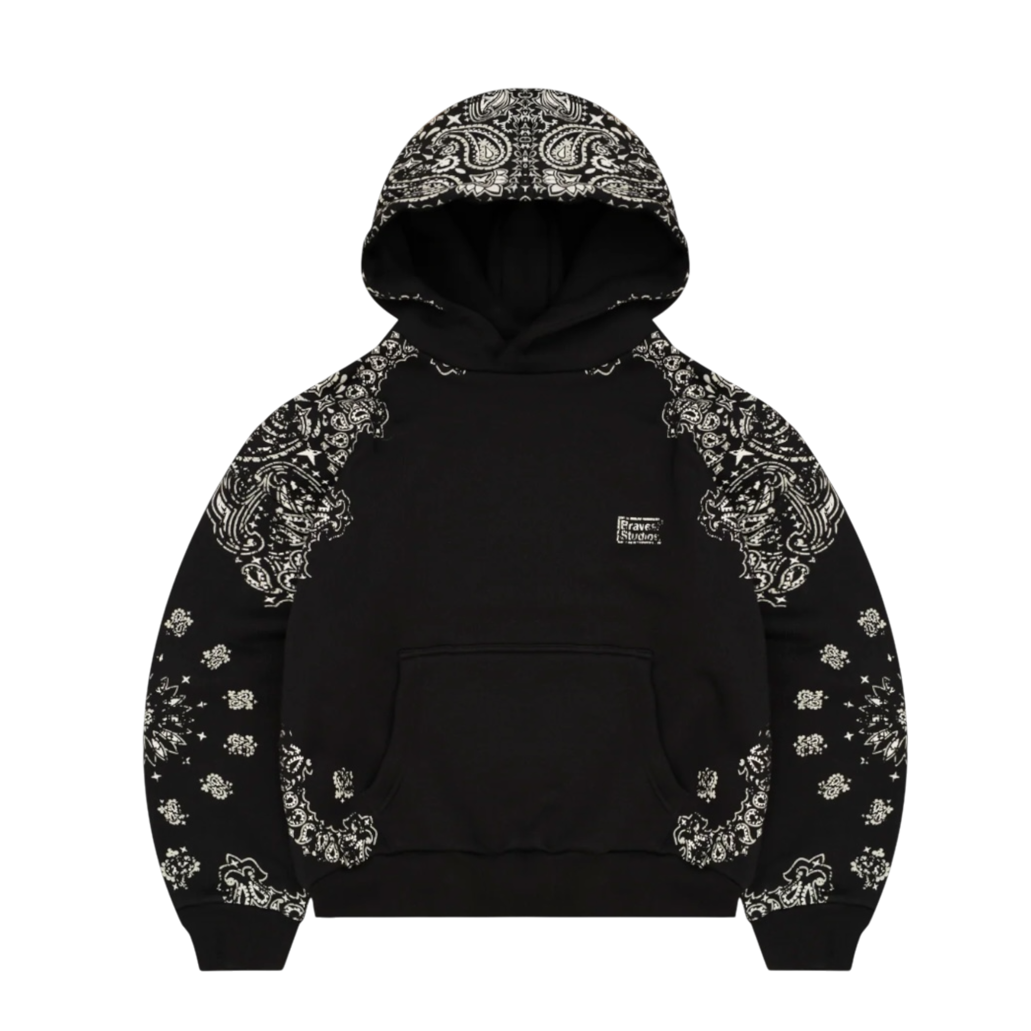 Bravest Studios Black Paisley Hoodie