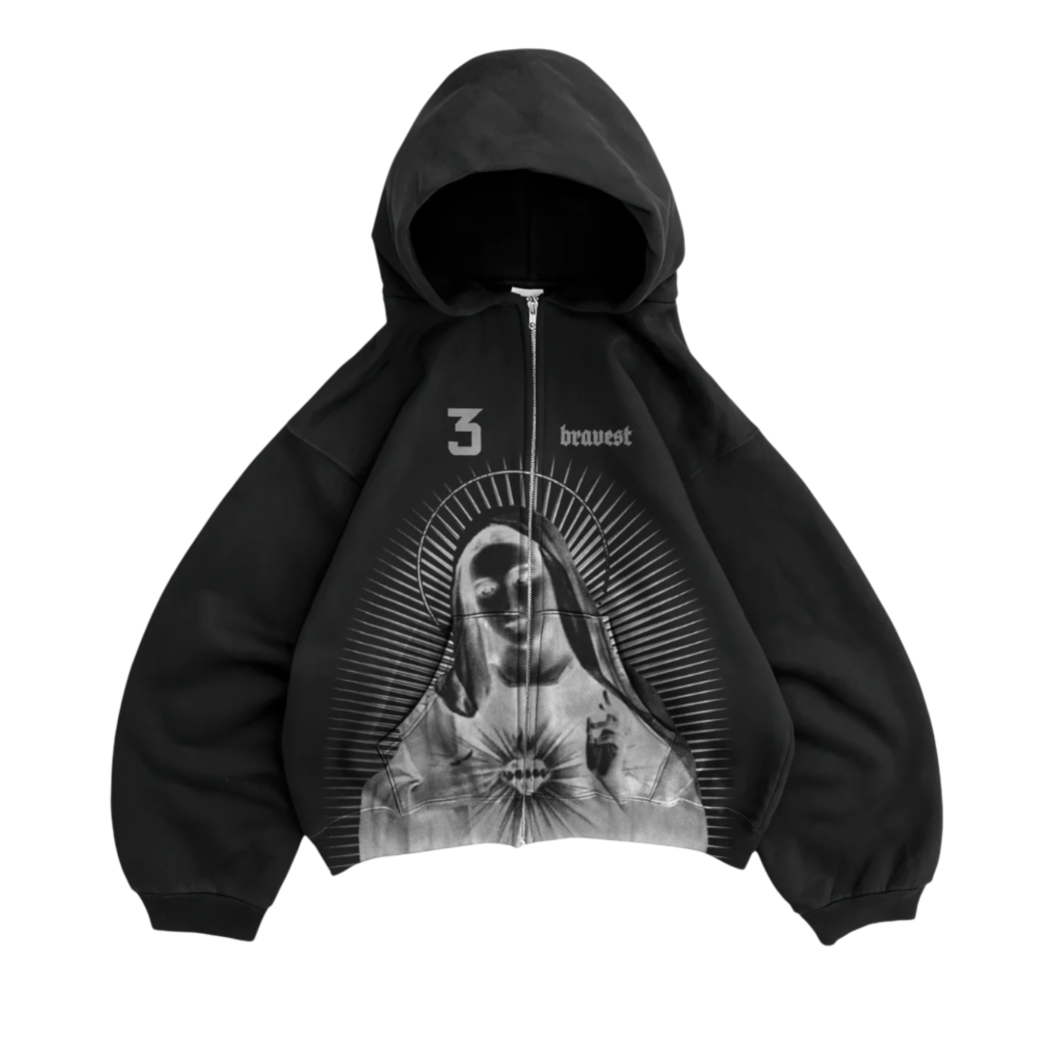 Bravest Studios Black Mary Zip Up Hoodie
