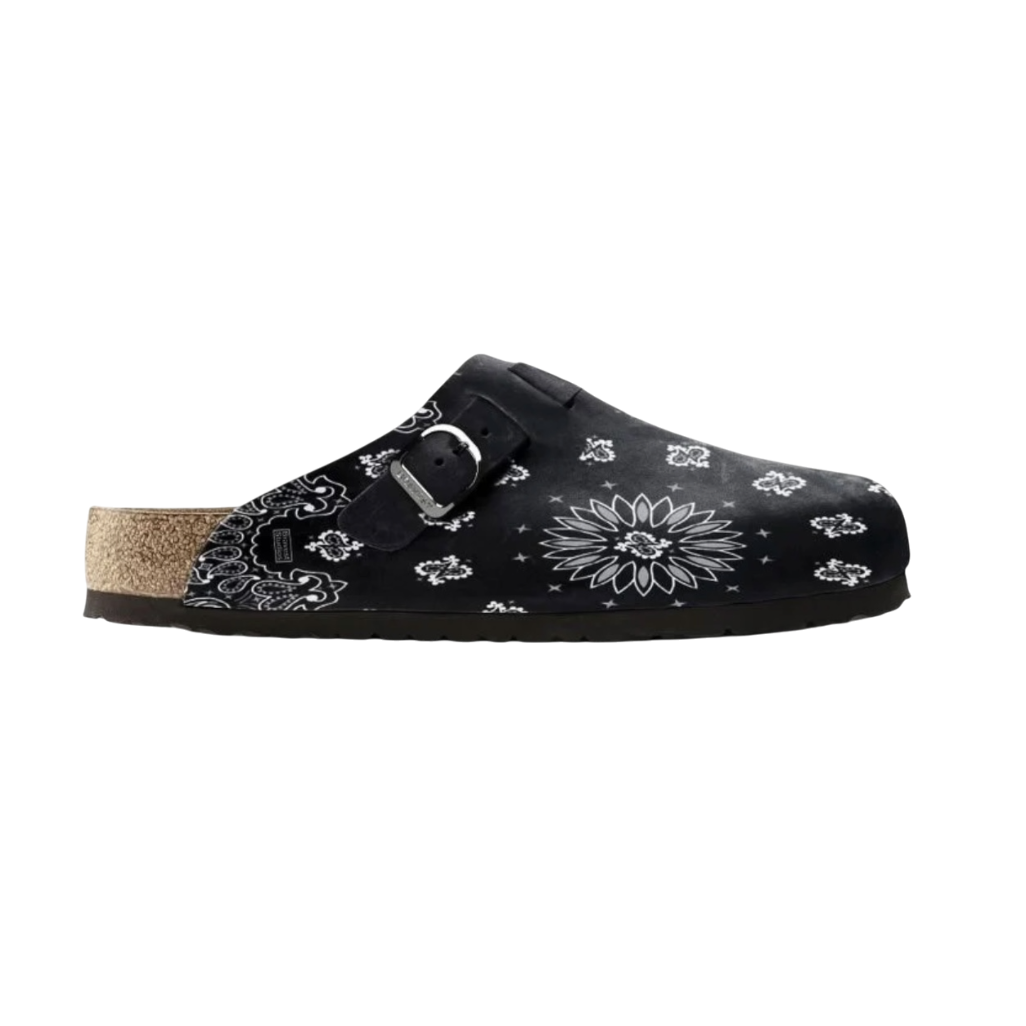 Bravest Studios Black Suede Paisley Clogs