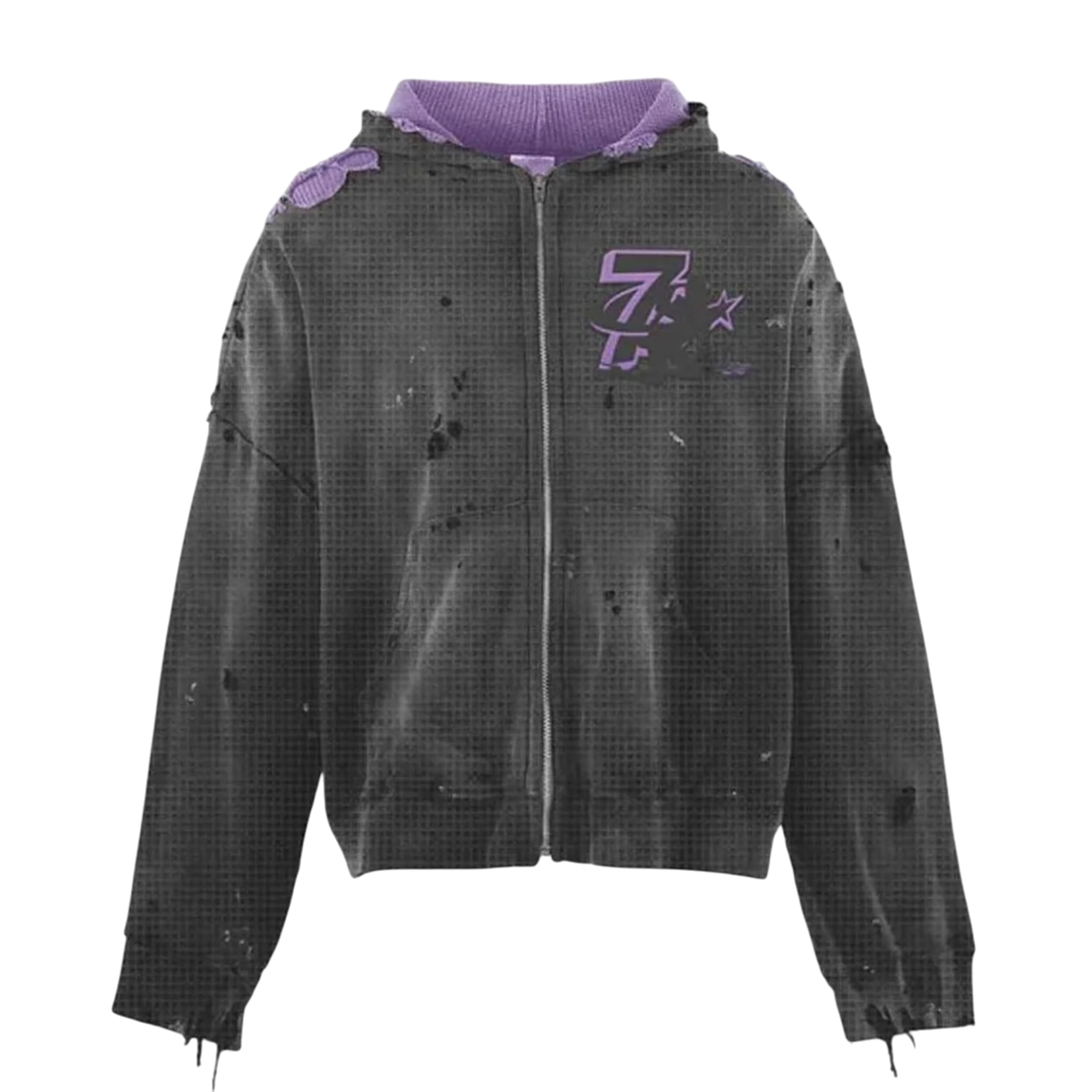 Triple Sevens x Booby Trap Reversible Hoodie (Black/Purple)