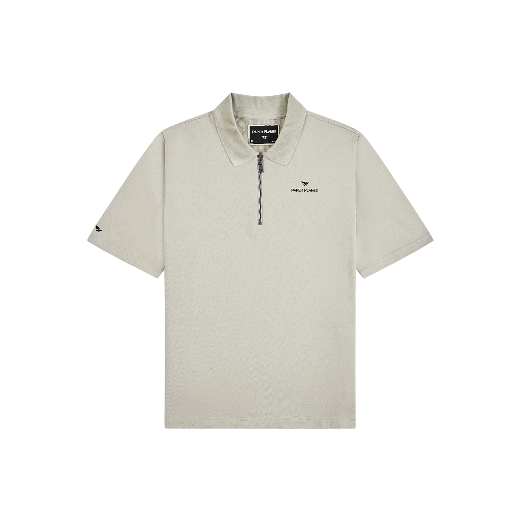 Paper Planes French Terry Script Weld Quarter Zip Polo